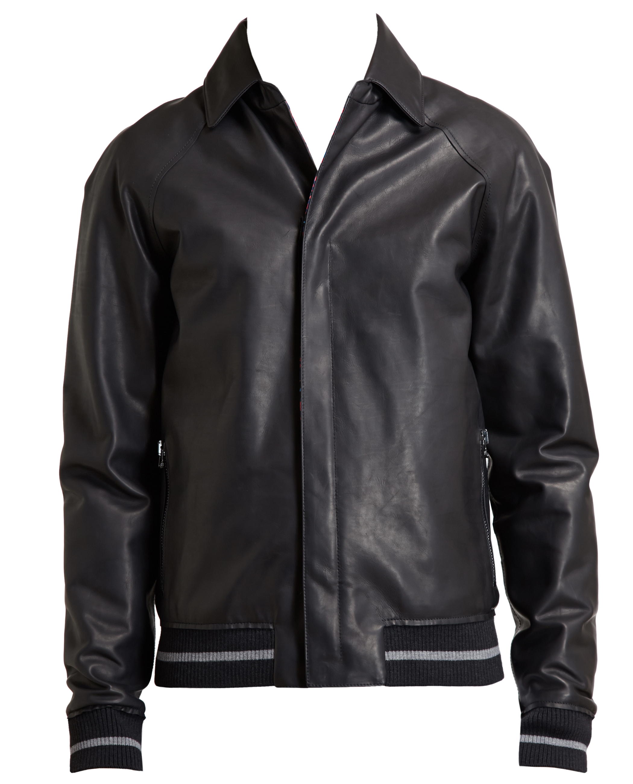 Lanvin Leather Jacket with Printed Lining in Black for Men | Lyst