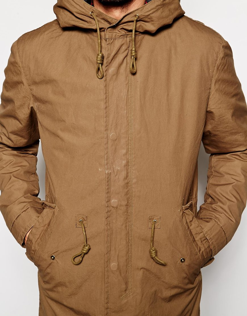 SELECTED Premium Fishtail Parka With Detachable Lining in Brown for Men -  Lyst