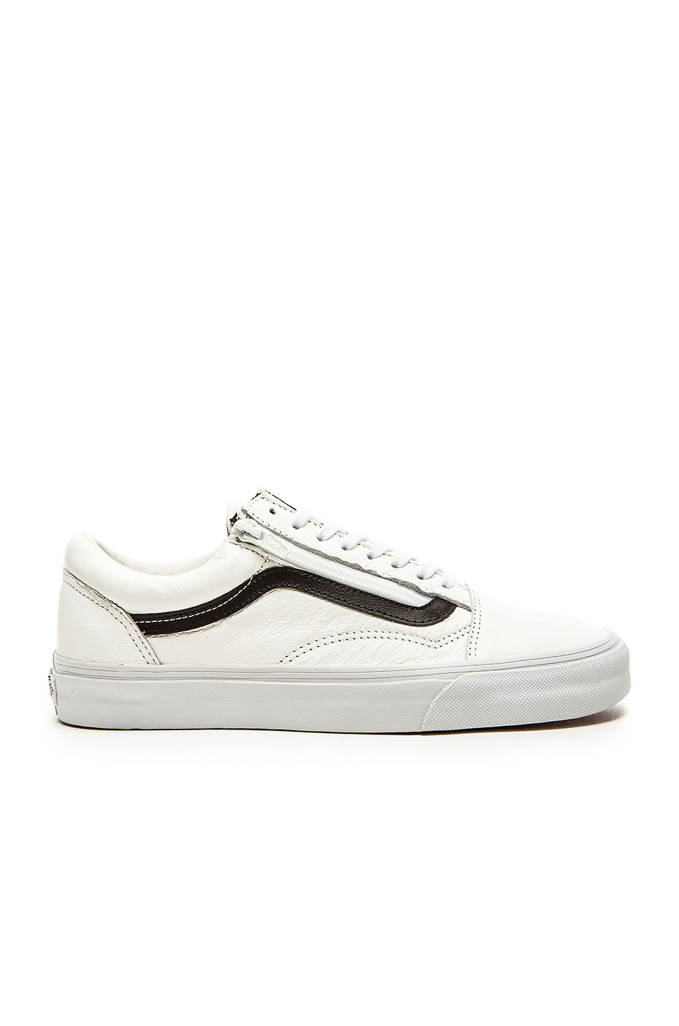 white leather vans with zipper