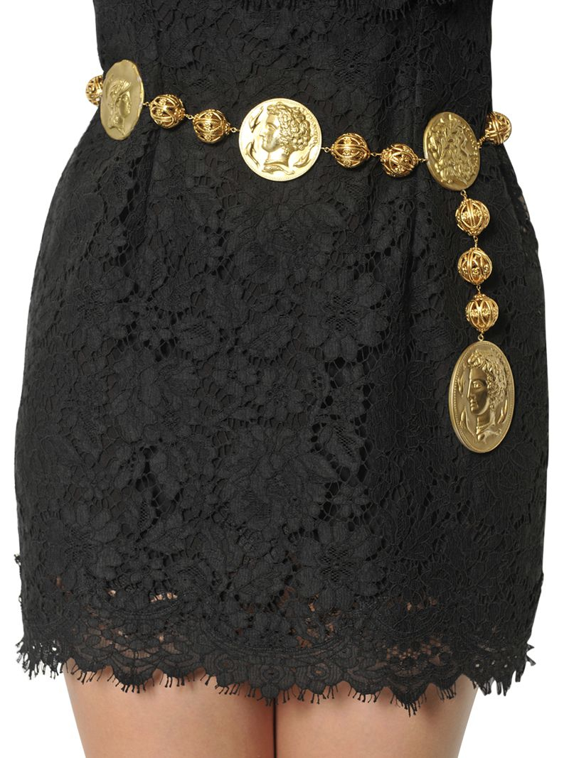 Dolce & Gabbana Gold Coin Chain Belt in Metallic Lyst