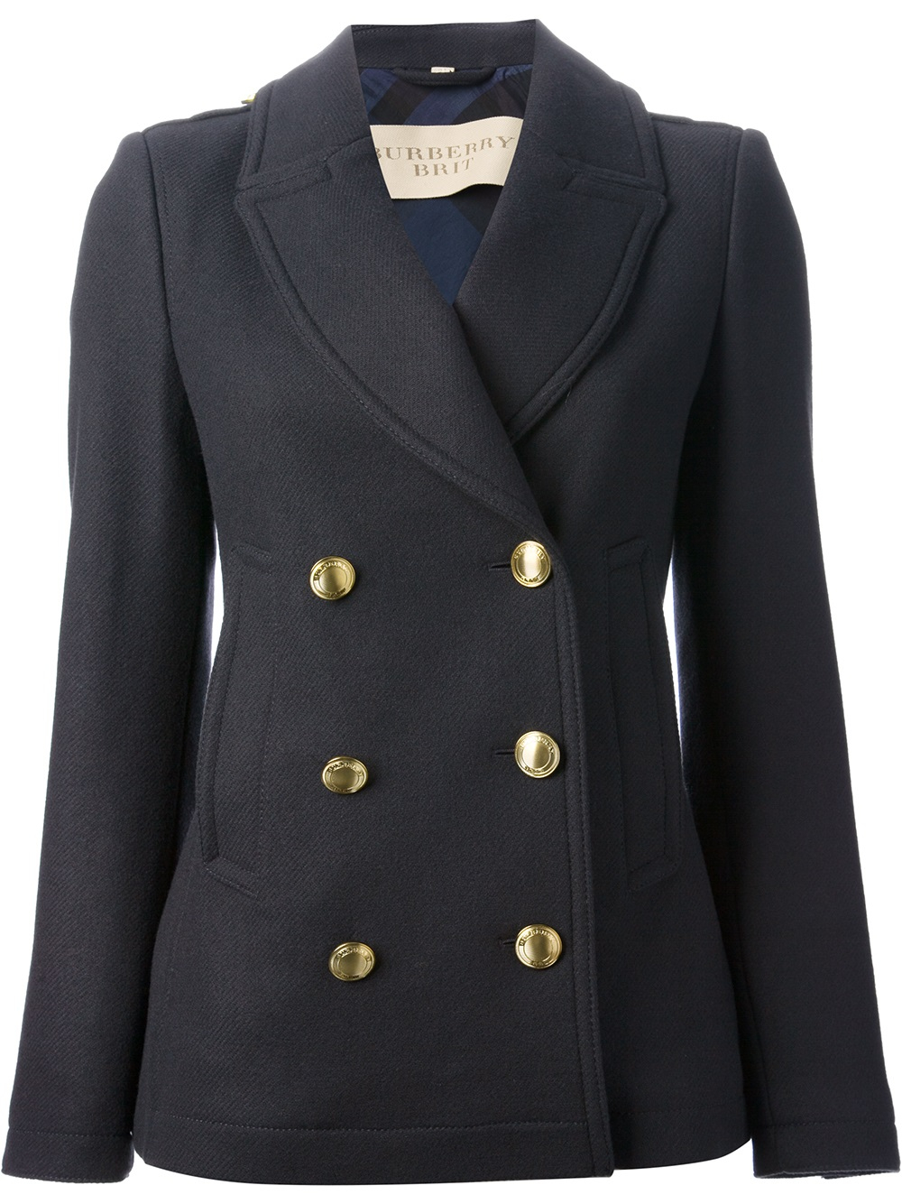 Lyst - Burberry Brit Military Jacket in Blue