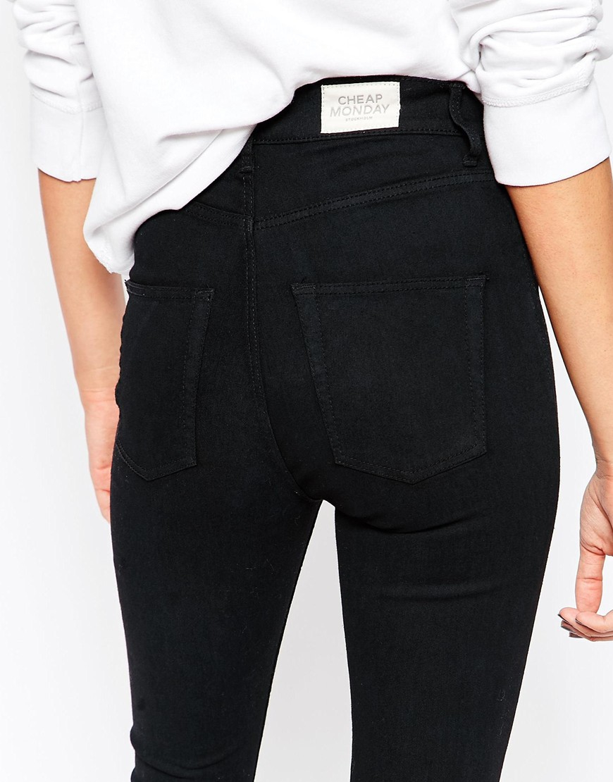 cheap monday high spray black jeans