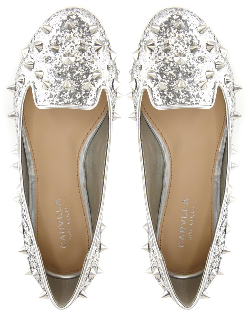 carvela silver flat sandals
