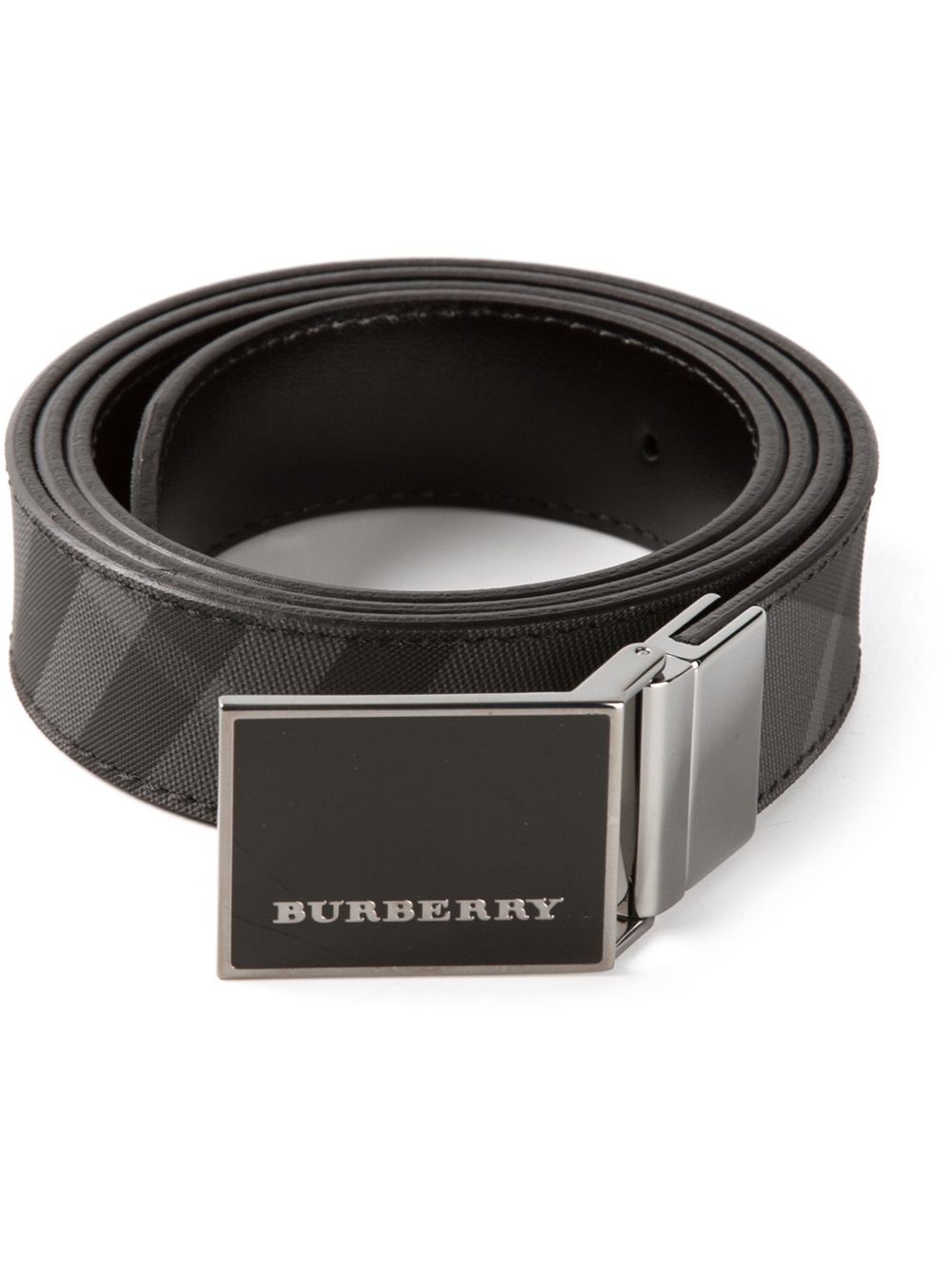 Burberry Beat Check Belt in Black for Men | Lyst