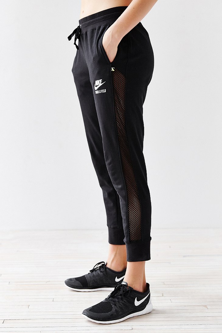 Nike R U Mesh Jogger Pant in Black | Lyst