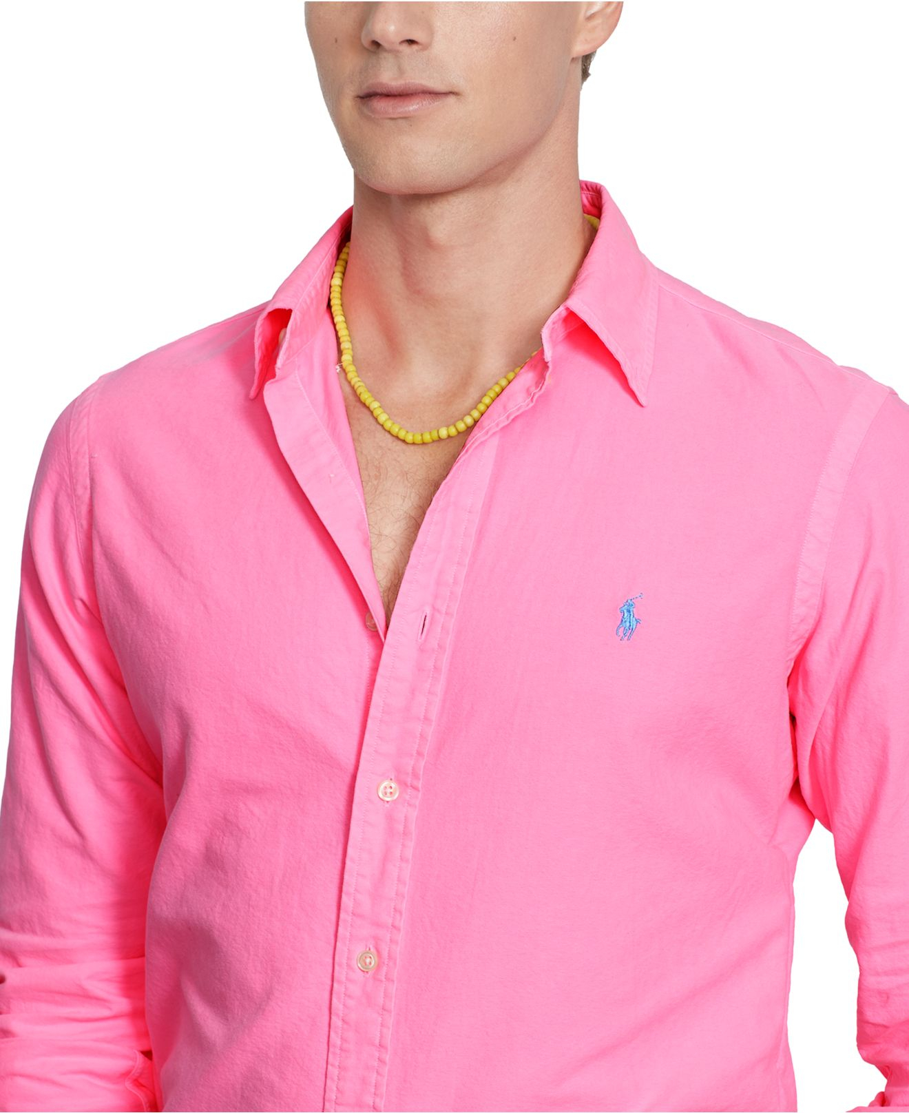 Polo Ralph Lauren Solid Oxford Shirt in Electric Pink (Pink) for Men - Lyst