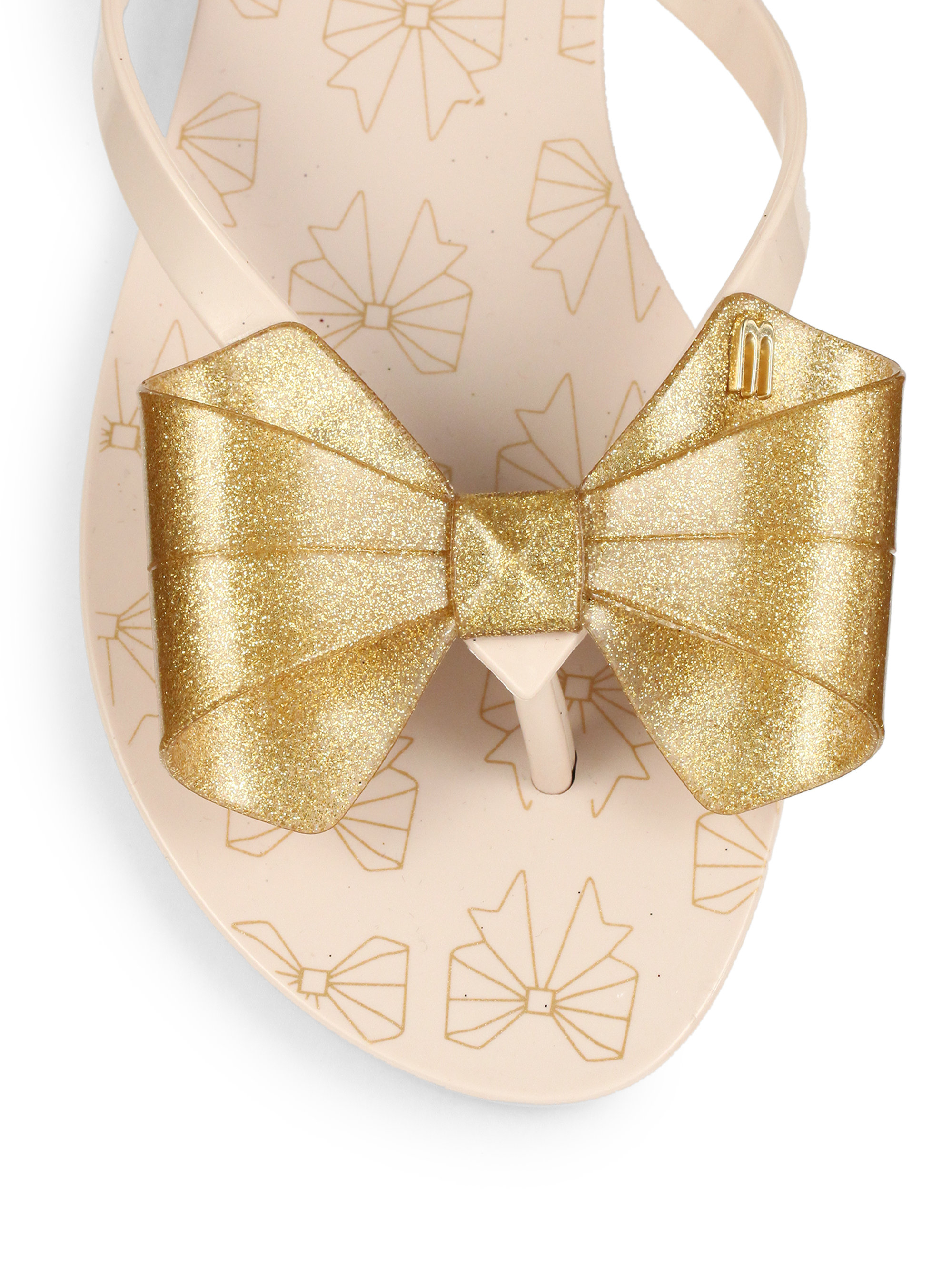 glitter bow flip flops