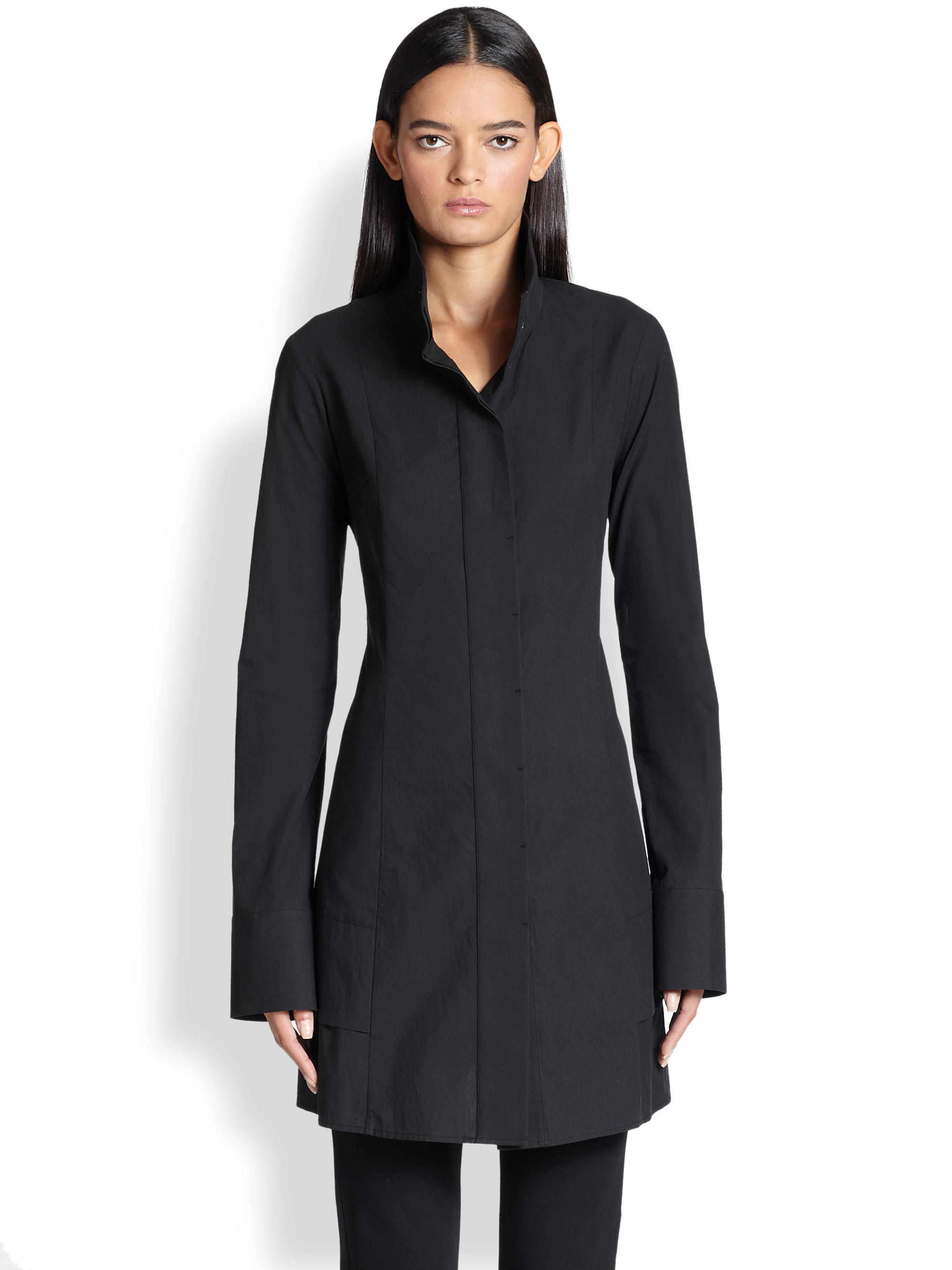 Donna Karan Cotton Long-Sleeve High 