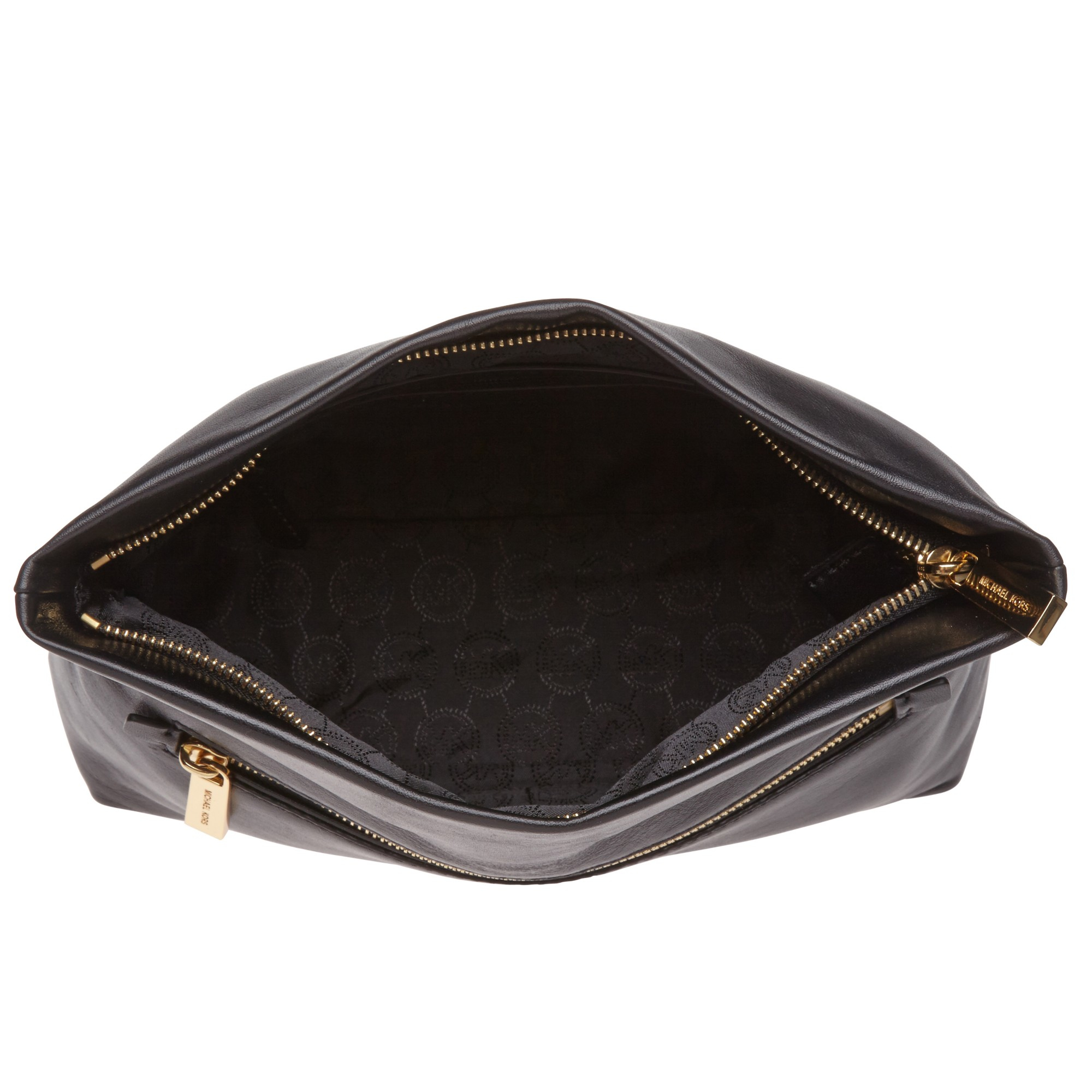 MICHAEL Michael Kors Daria Fold Over Leather Clutch Bag in Black Lyst