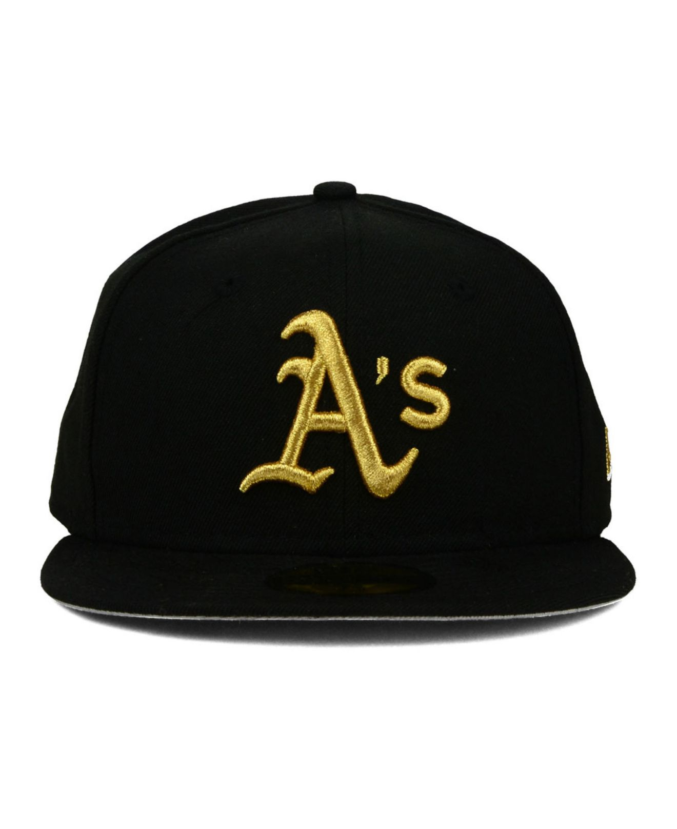 KTZ Oakland Athletics Gold 59Fifty Cap in Black for Men