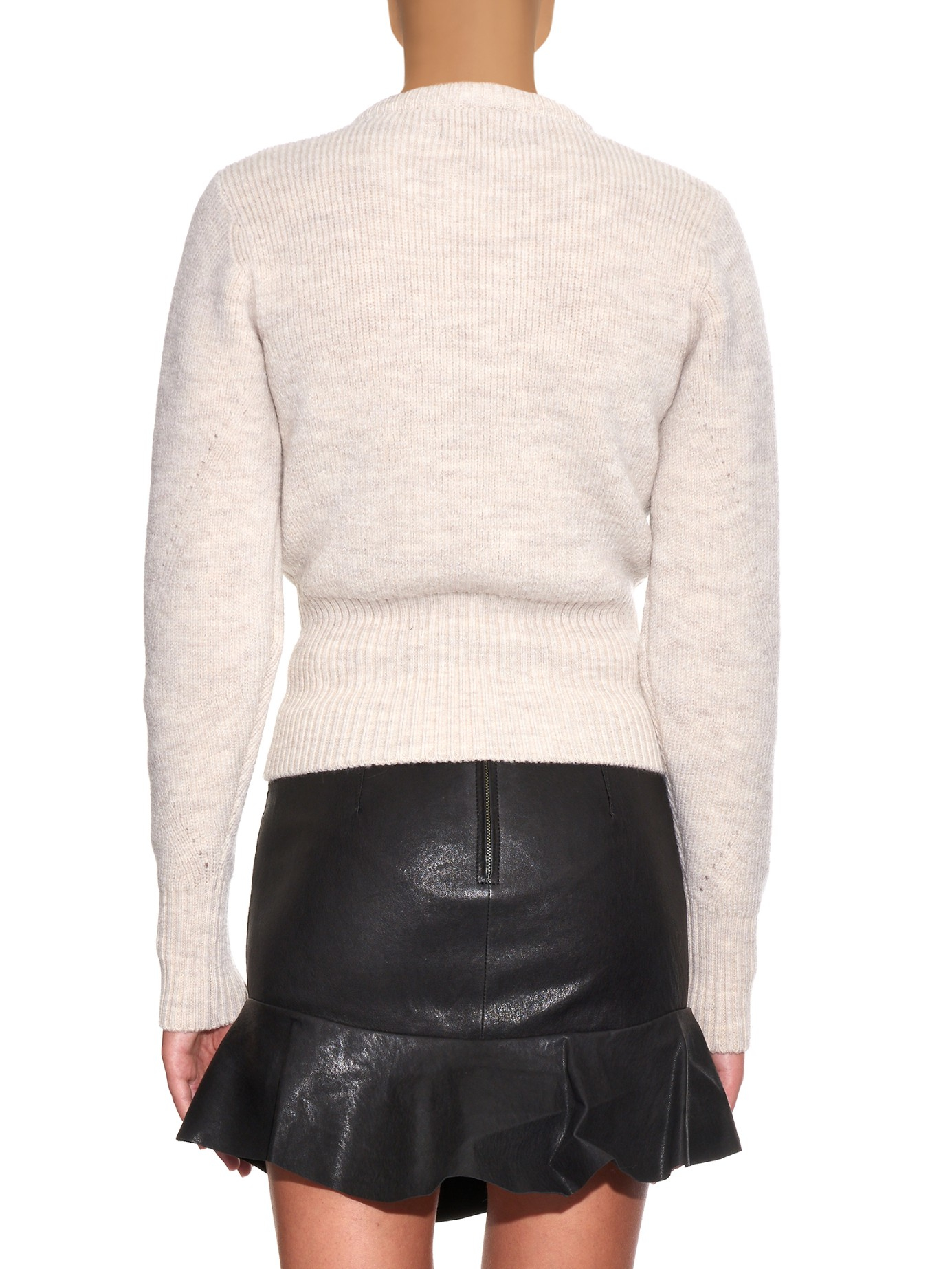 Isabel Marant Lace-up Wool-blend Sweater in Ivory (White) - Lyst