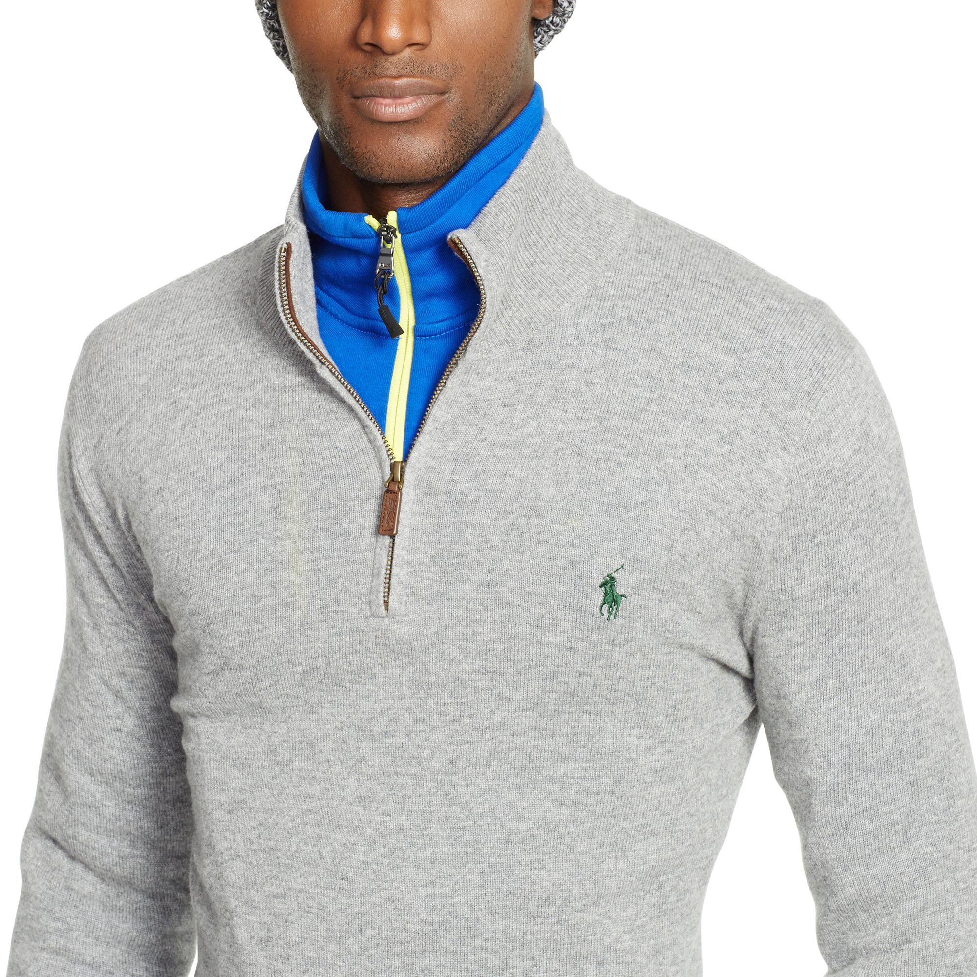 Polo Ralph Lauren Merino Wool Half-Zip Sweater in Grey Heather (Grey) for  Men - Lyst
