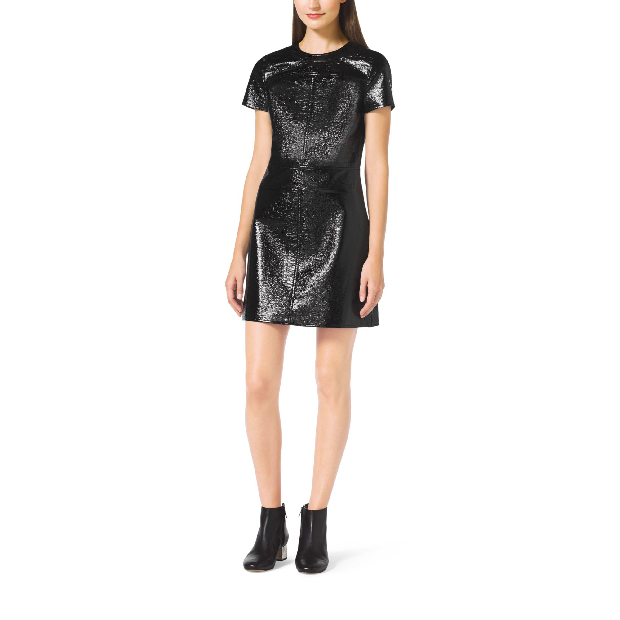 Michael kors black leather dress Clearance