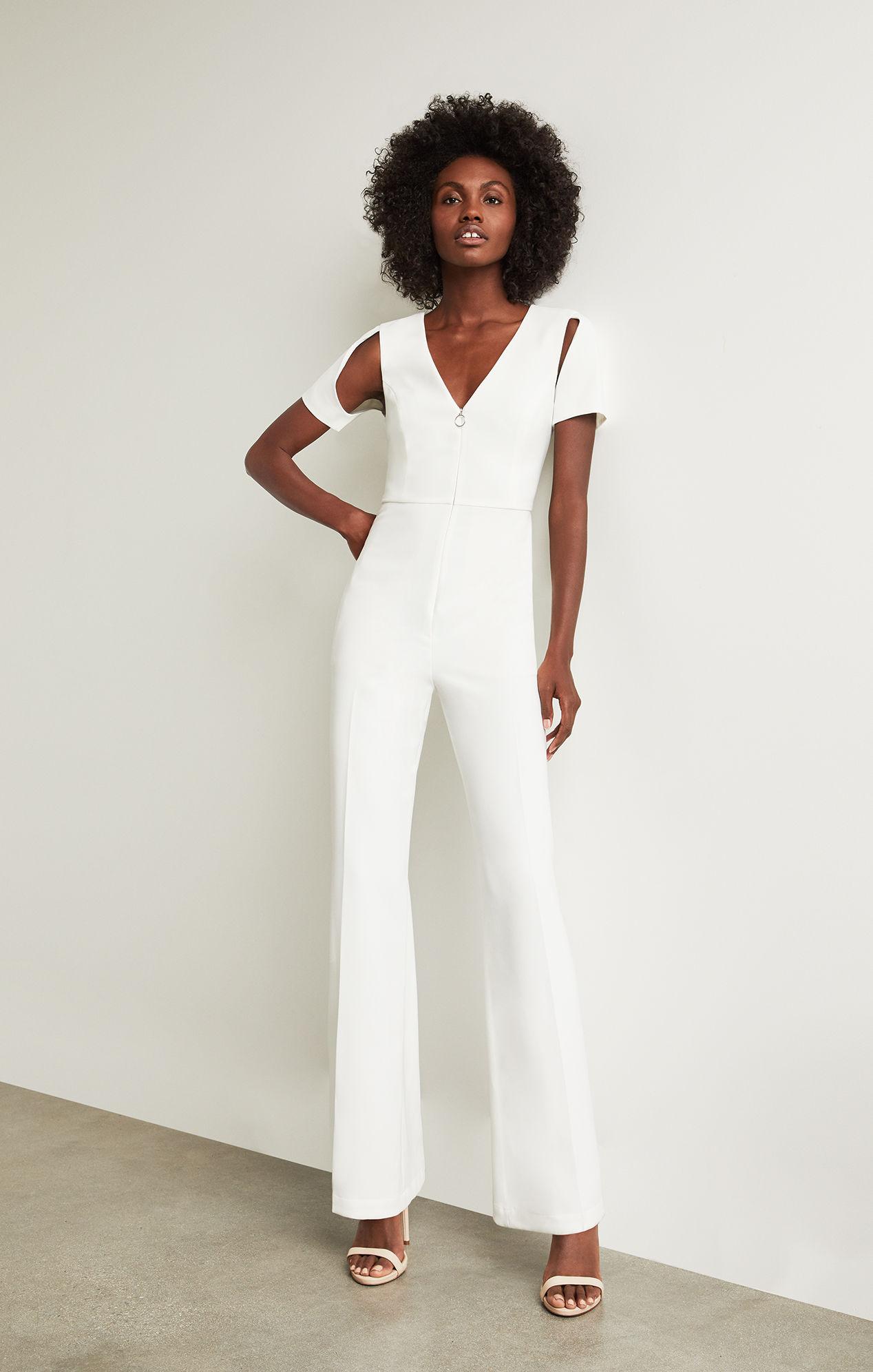 white cutout jumpsuit