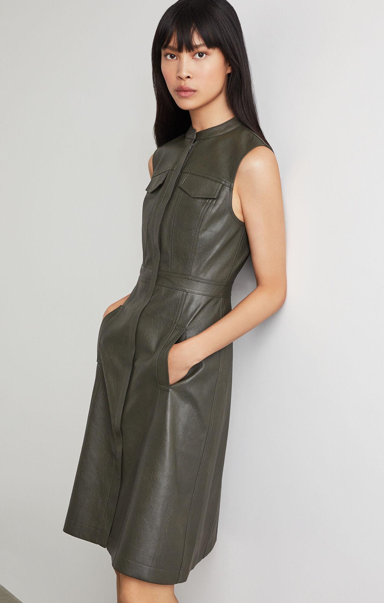BCBGMAXAZRIA Bcbg Allexandria Fauxleather Dress in Deep Olive (Green
