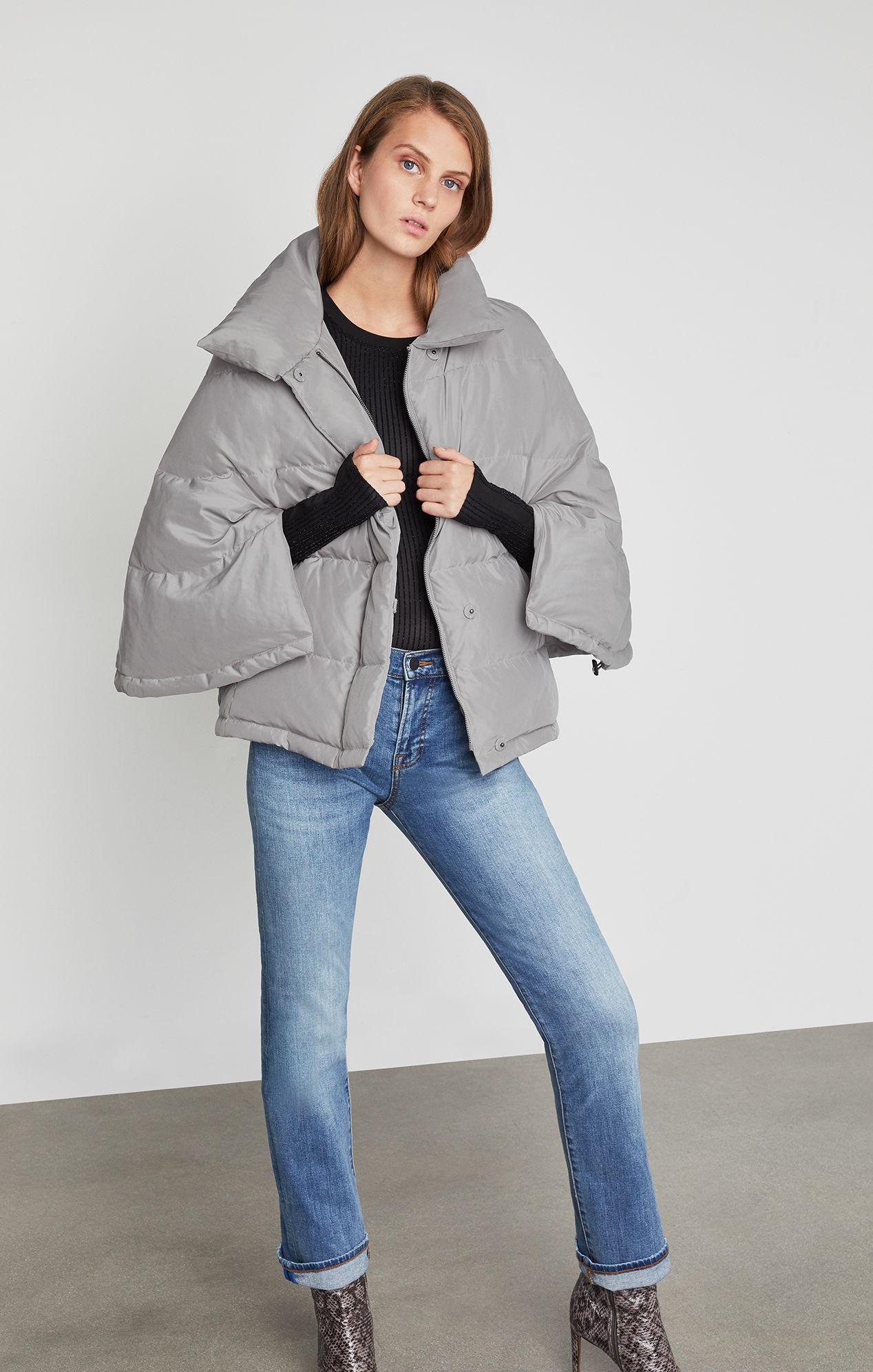 BCBGMAXAZRIA Bcbg Shelby Puffer Cape Jacket in Grey (Gray) Lyst