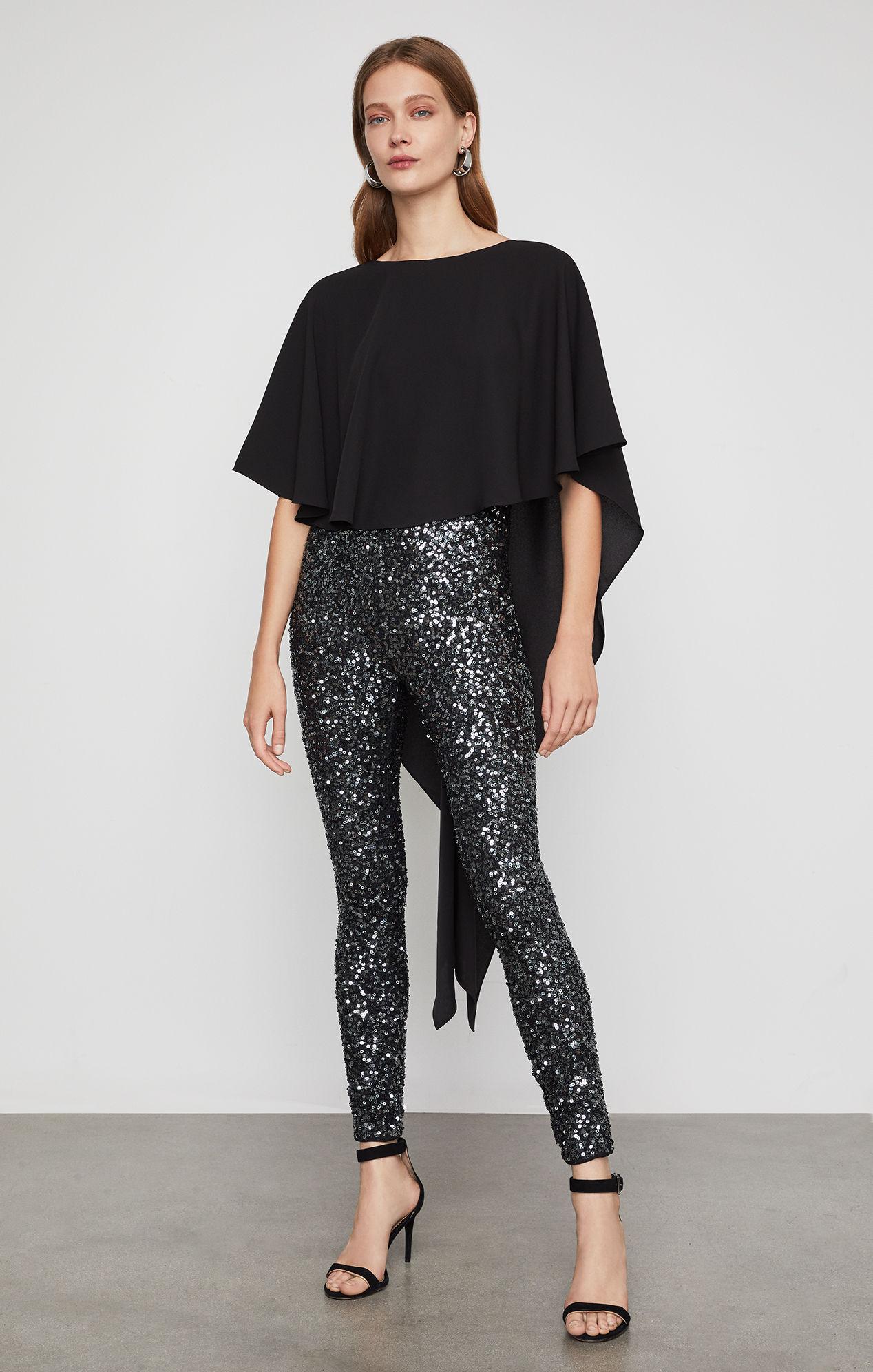 bcbg high low sequin jumpsuit