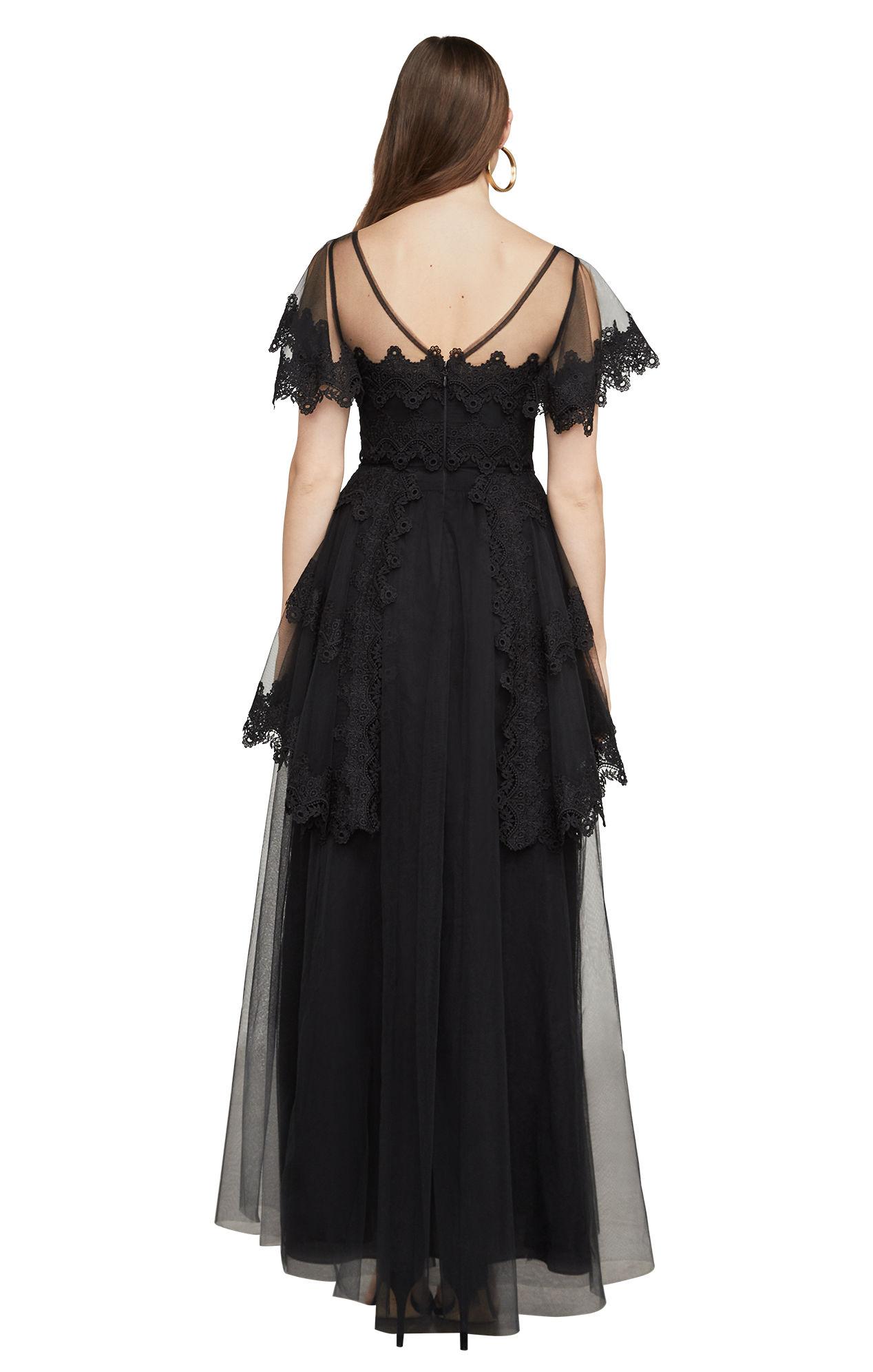 BCBGMAXAZRIA Bcbg Olivia Lace-trimmed Tulle Gown in Black - Lyst
