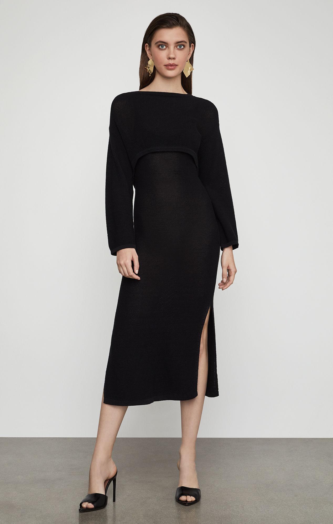 BCBGMAXAZRIA Bcbg Two-piece Sweater Dress in Black - Lyst
