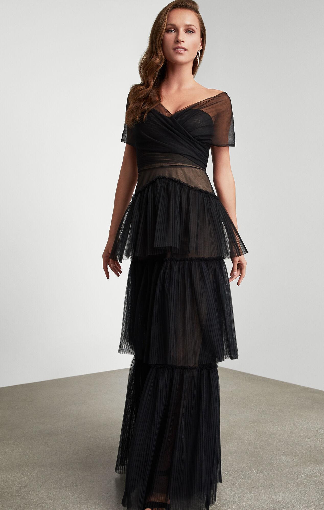 bcbgmaxazria tulle corset gown