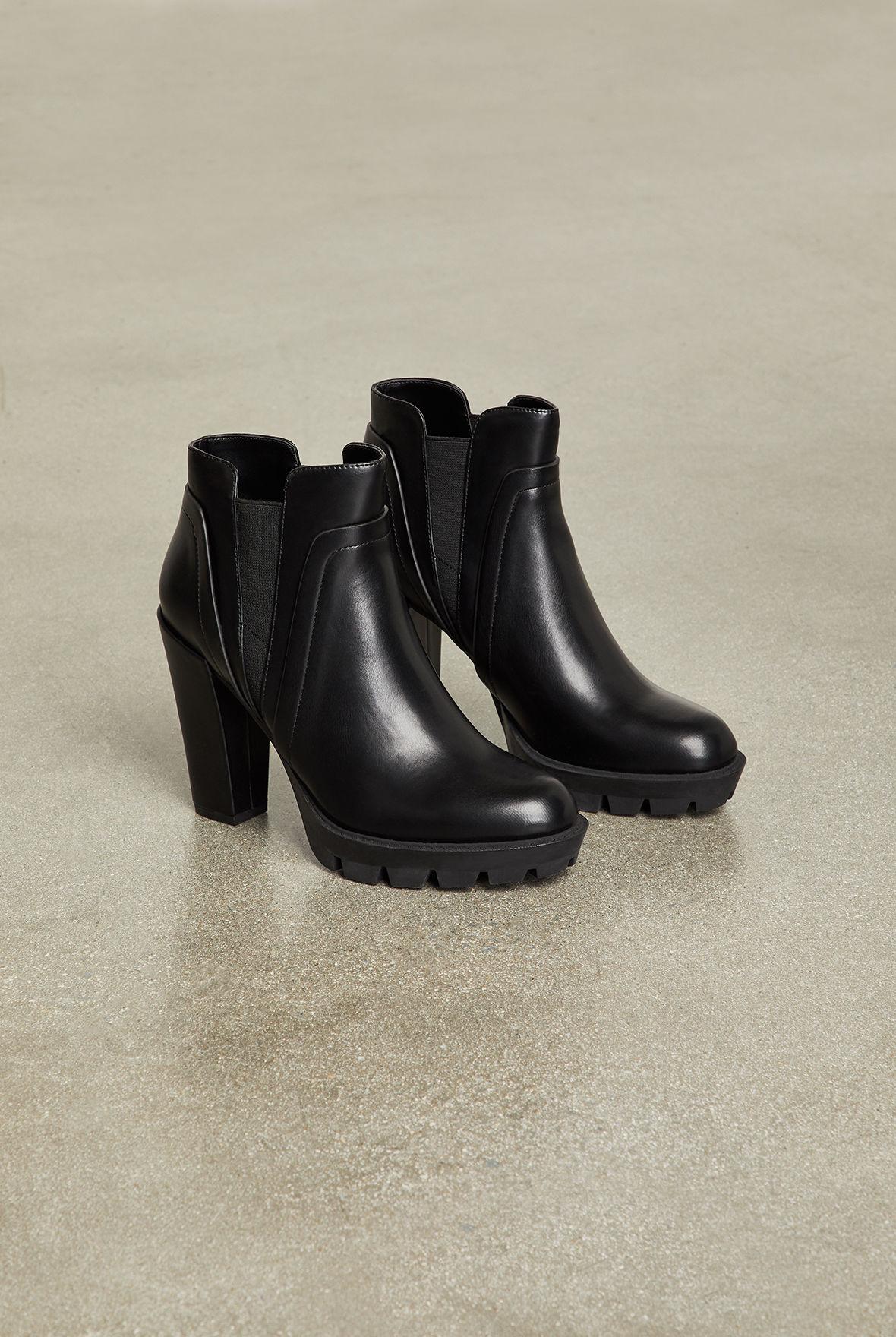 BCBGeneration Lug Sole Ankle Boots in Black - Lyst