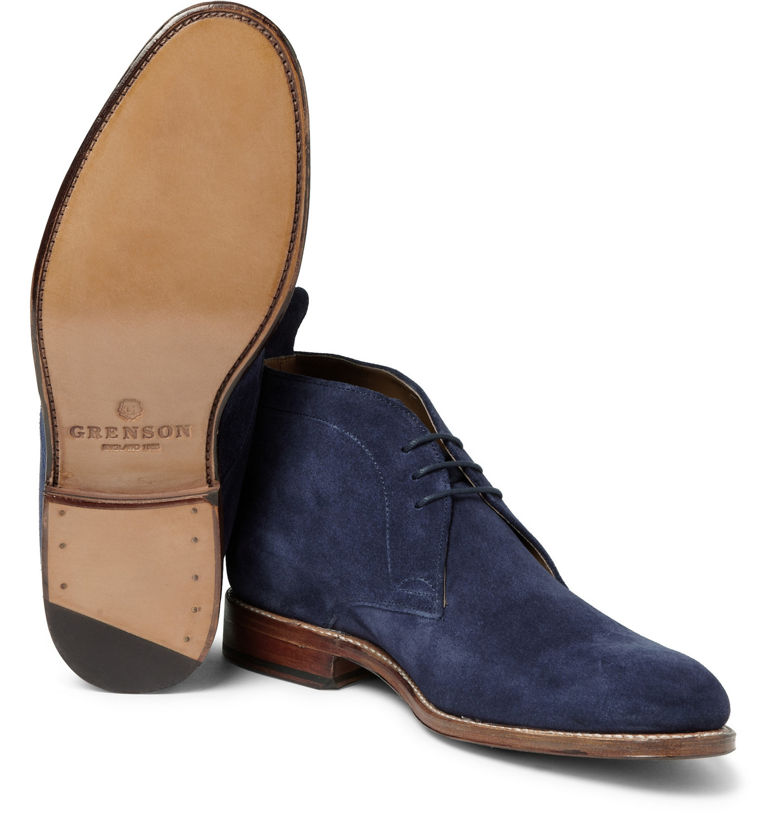 Grenson Marcus Suede Chukka Boots in Blue for Men | Lyst UK