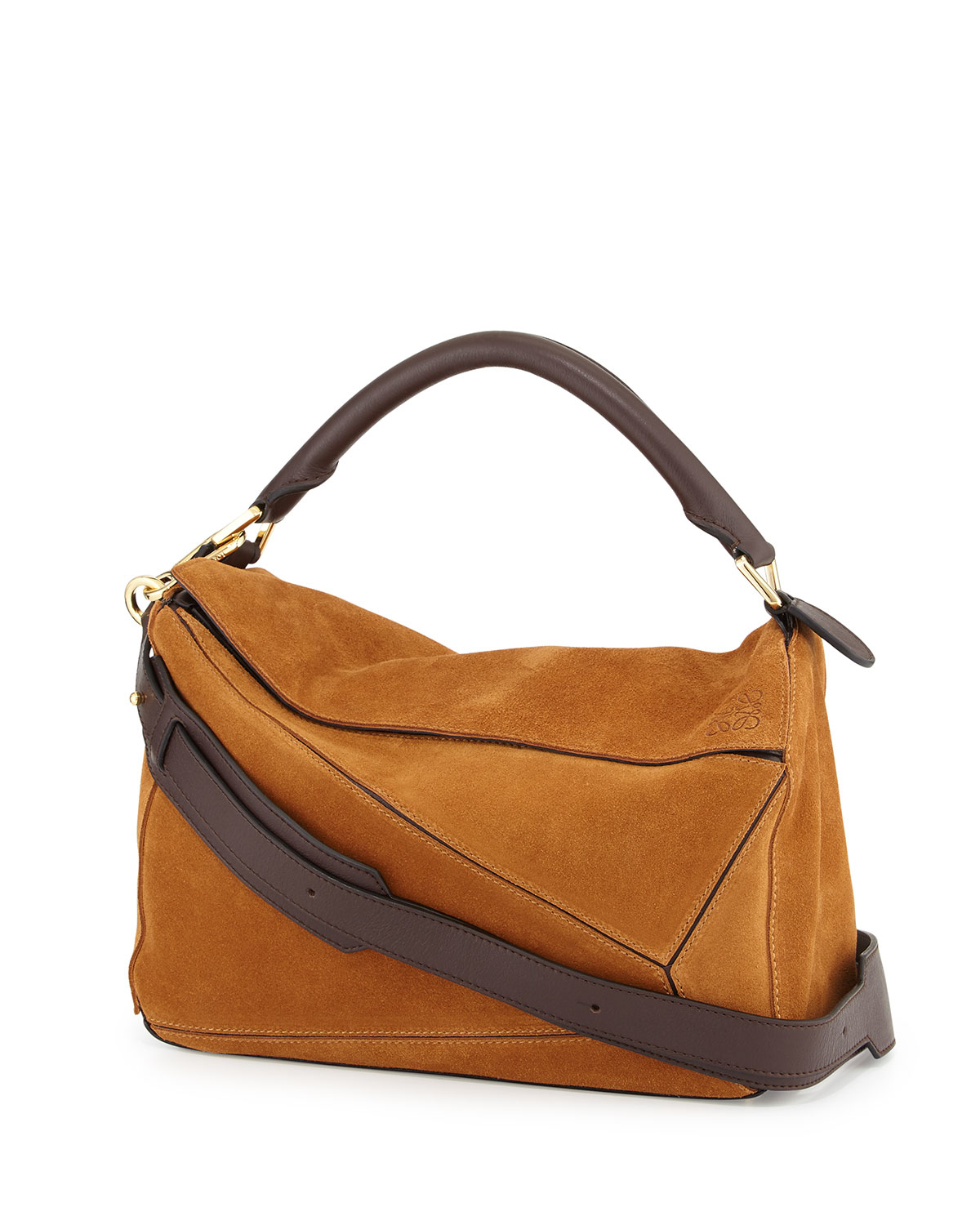 Lyst - Loewe Puzzle Small Suede Shoulder Bag in Brown
