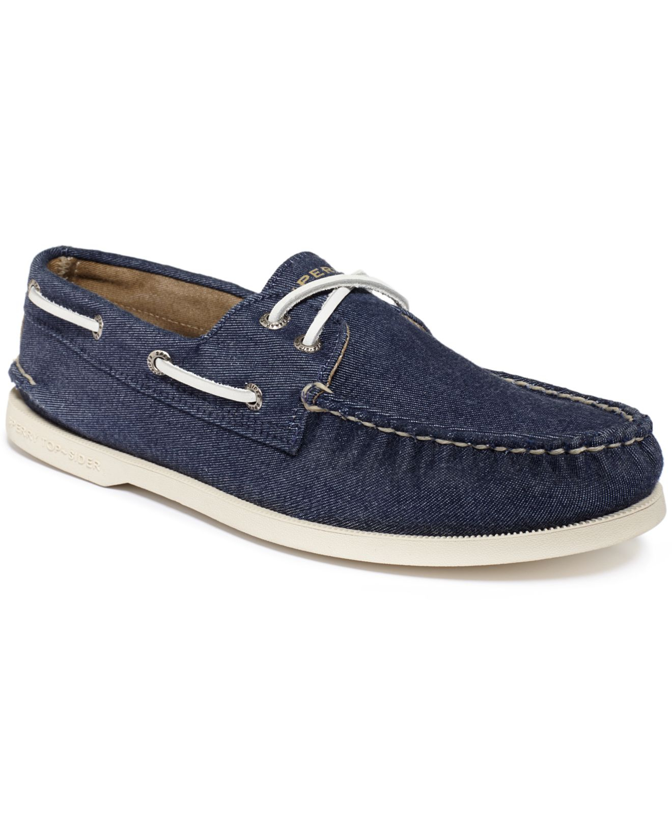 Sperry Top-Sider Authentic Original A/O Soft Canvas Boat Shoes in Navy ...