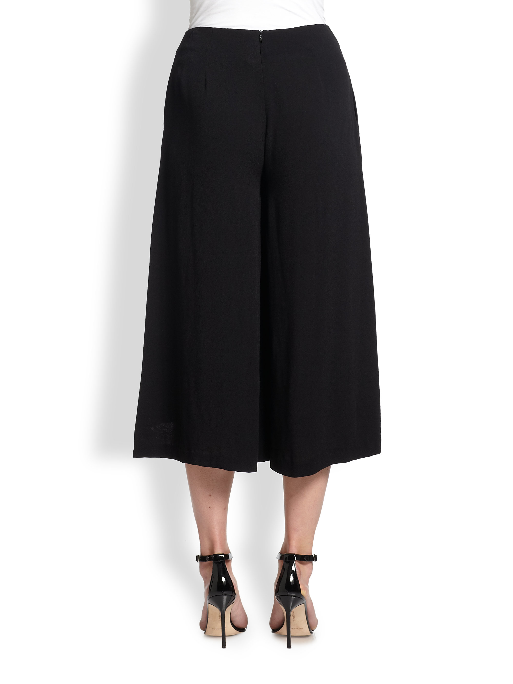 Lyst Line & Dot WideLeg Gaucho Pants in Black