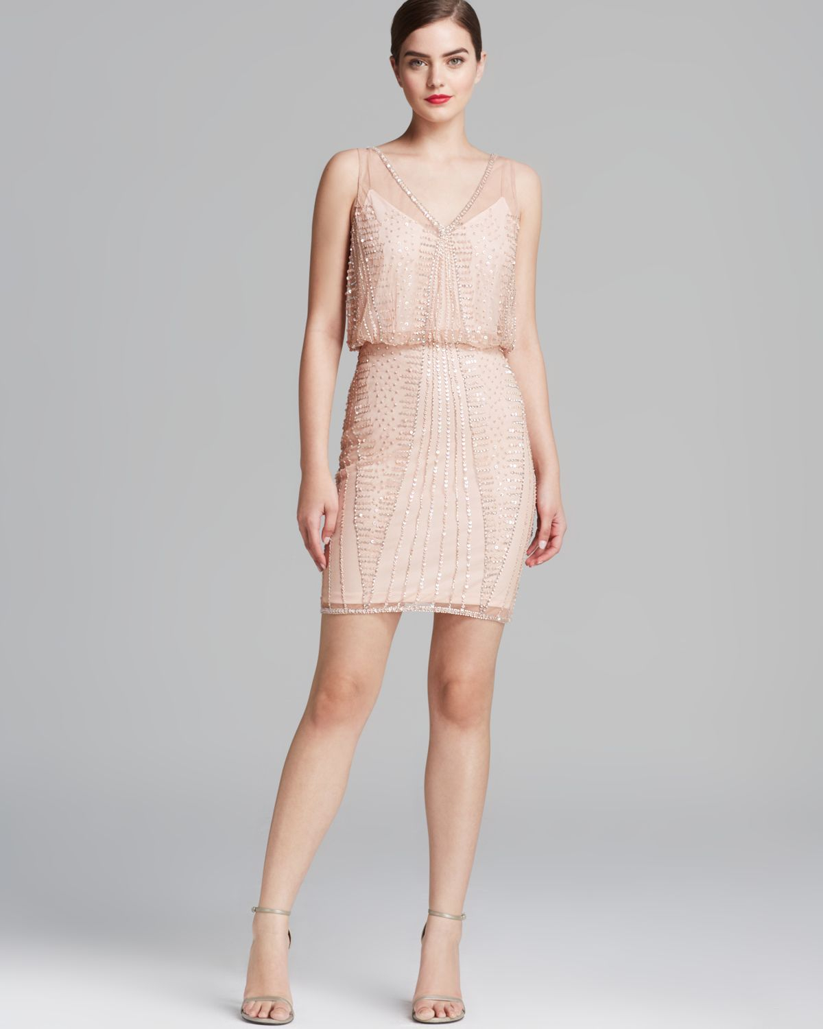 Adrianna Papell Blouson Dress Short 