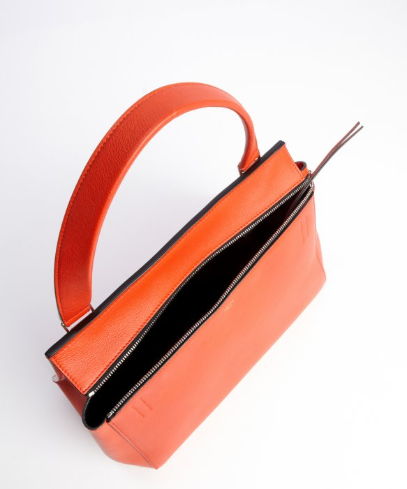 Cline Orange Calfskin Edge Top Handle Bag in Orange | Lyst