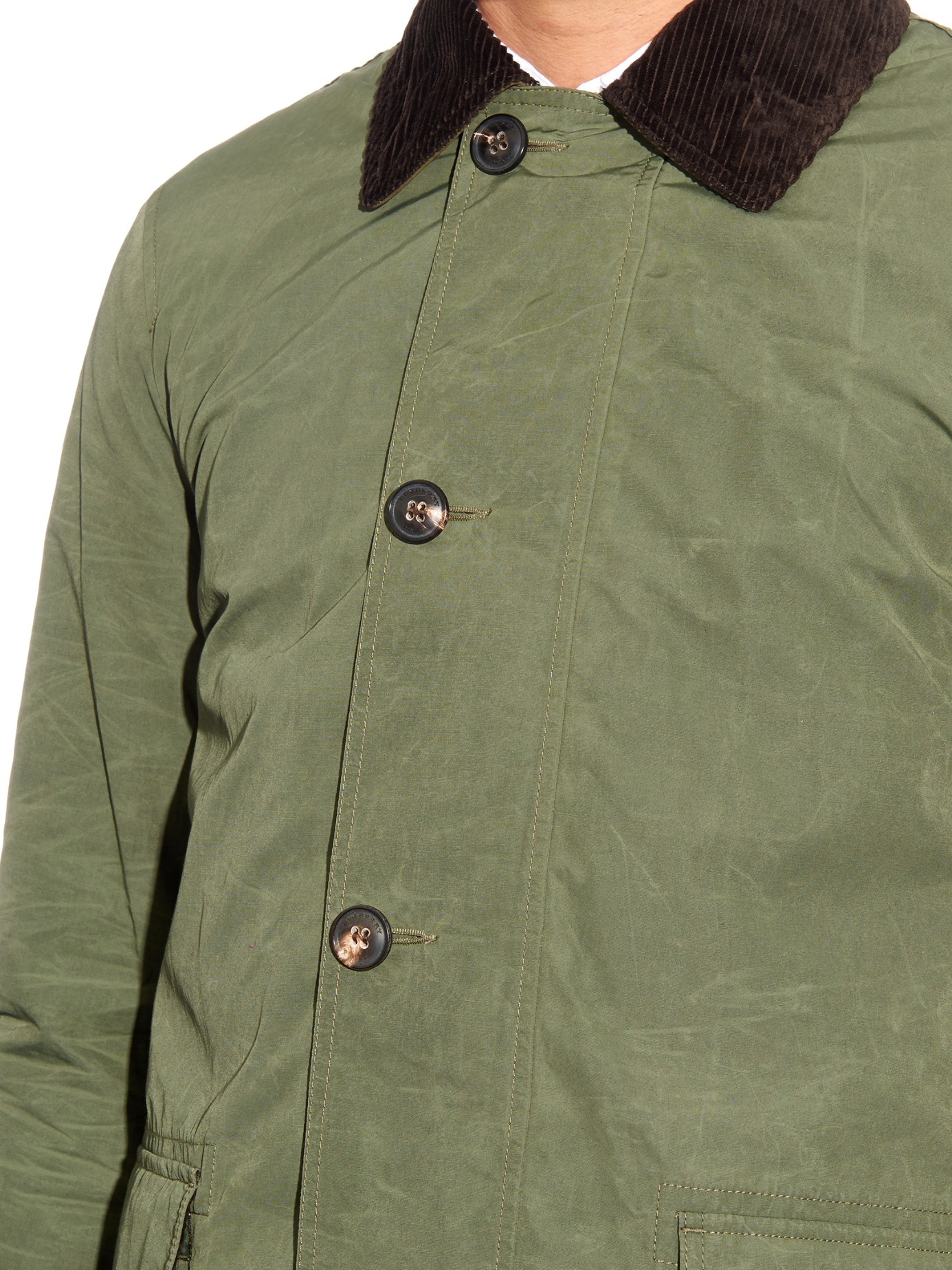 Burberry Brit Corduroy-collar Field Jacket in Khaki (Natural) for Men ...