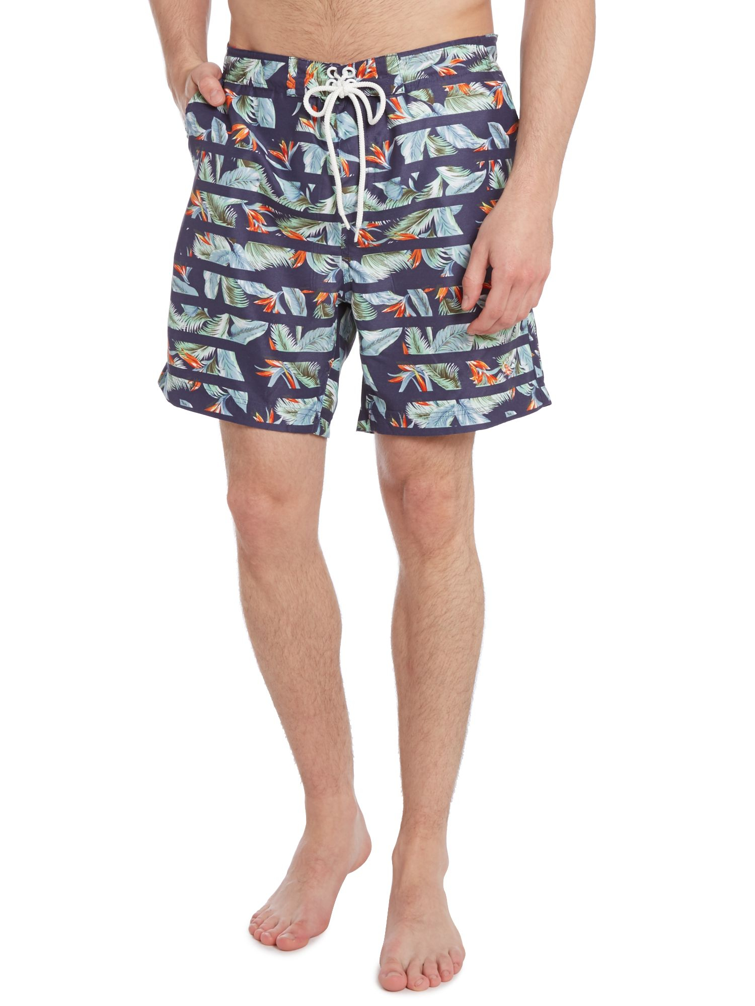 Duck and cover Danno Hawaiian Print Swim Shorts in Blue for Men Lyst