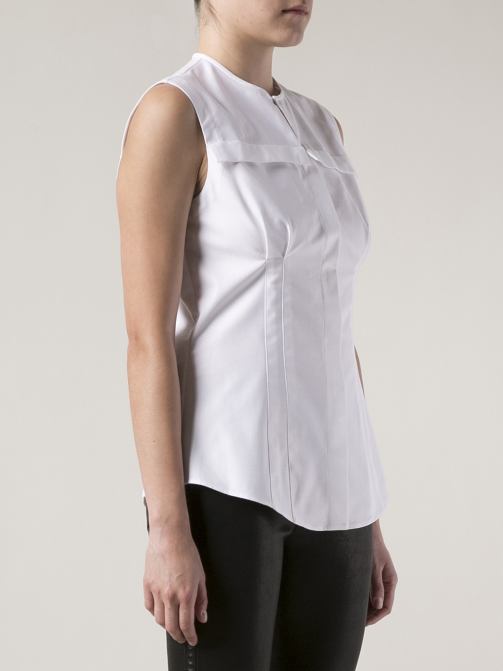 Alexander McQueen Sleeveless Shirt in White - Lyst