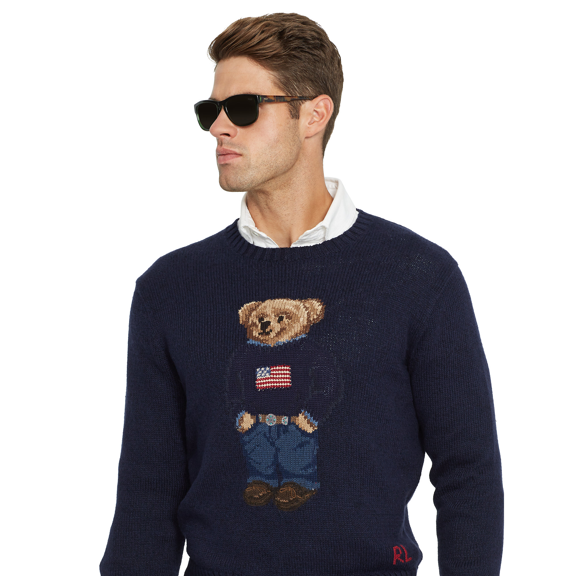 Polo Ralph Lauren Flag Polo Bear Sweater in Blue for Men | Lyst