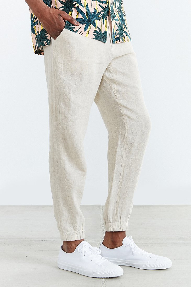 Shades of grey by micah cohen Linen Jogger Pant in Gray for Men | Lyst