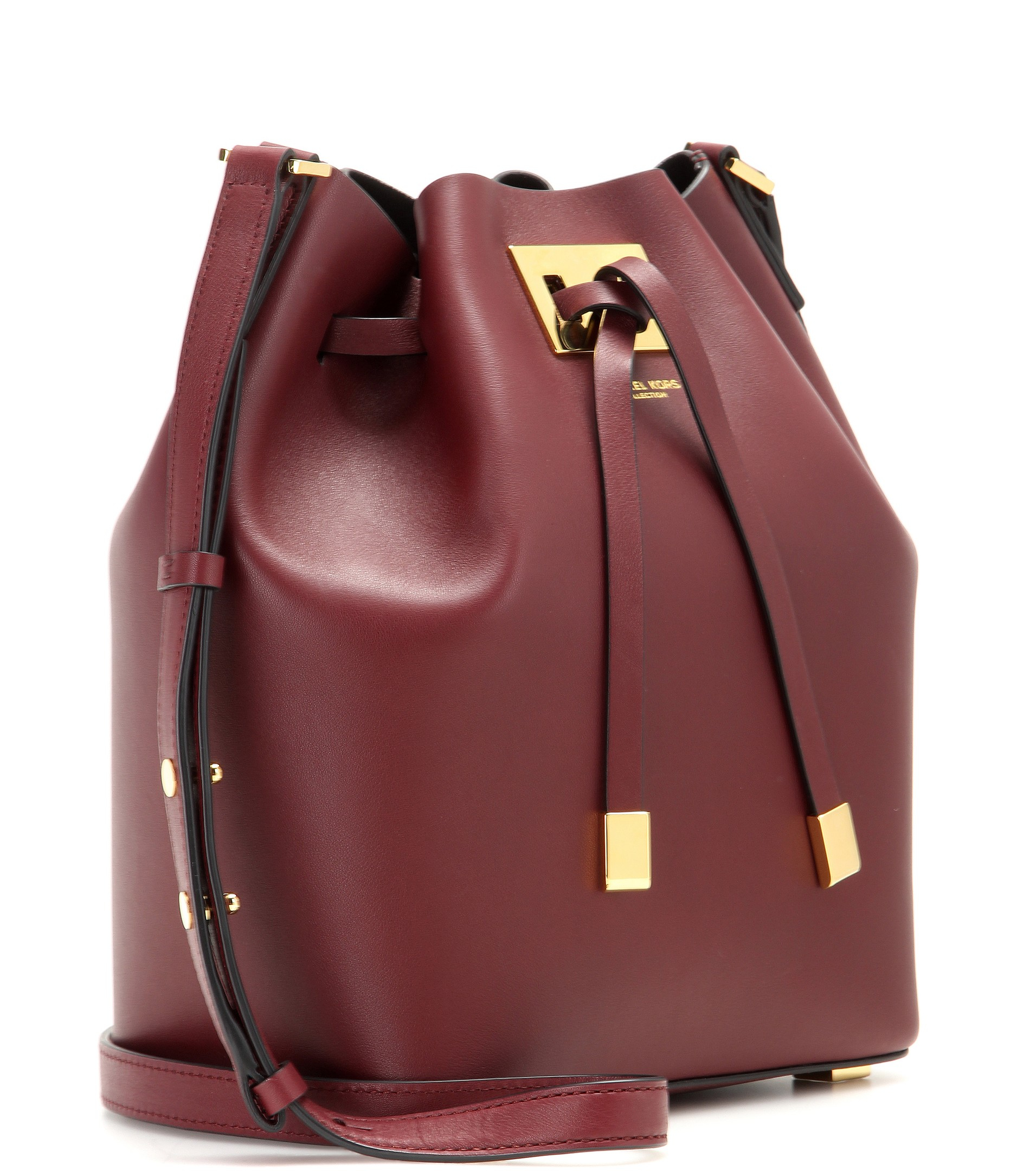 Michael Kors Miranda Medium Leather Bucket Bag in Claret (Red) - Lyst