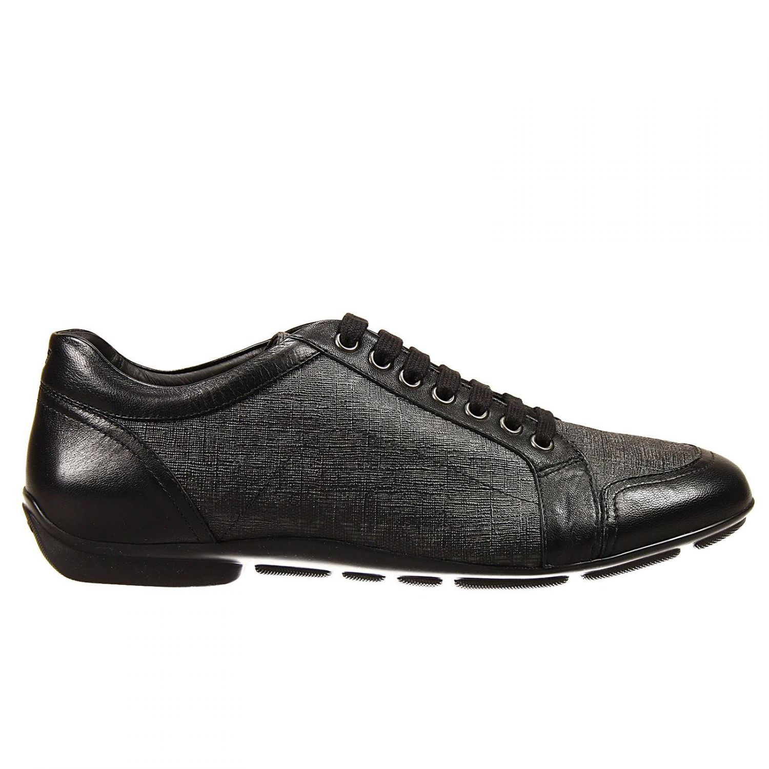 Giorgio Armani Lace Up Shoes Sneakers Logo All Over in Black for Men - Lyst