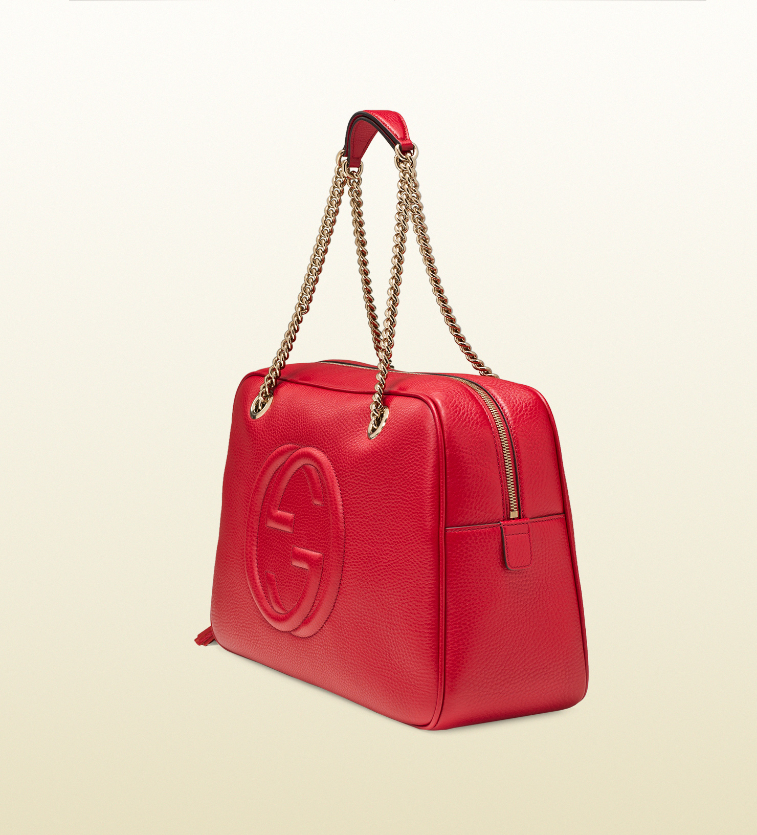 gucci soho red leather shoulder bag