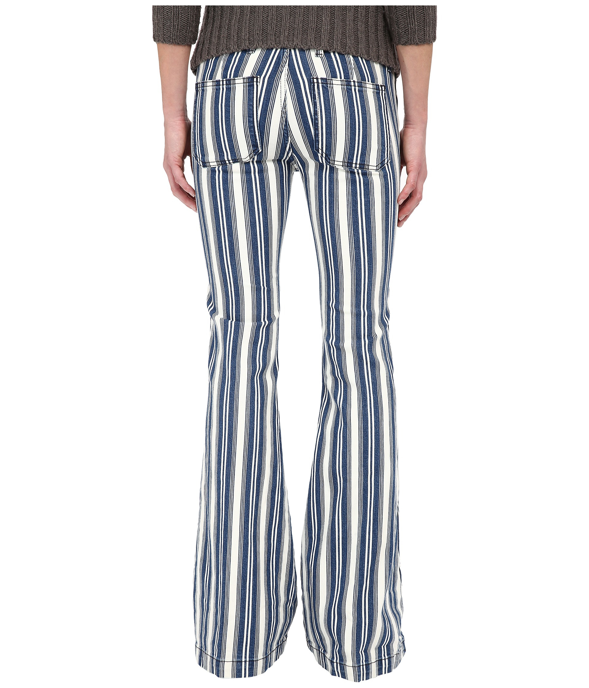 striped flare jeans