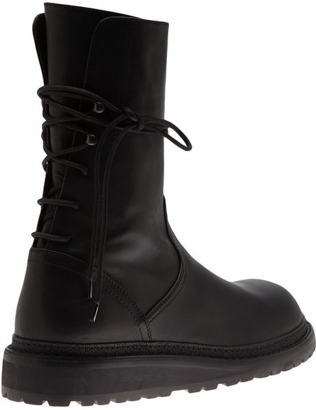 Ann Demeulemeester Back Lace Up Boot in Black for Men | Lyst