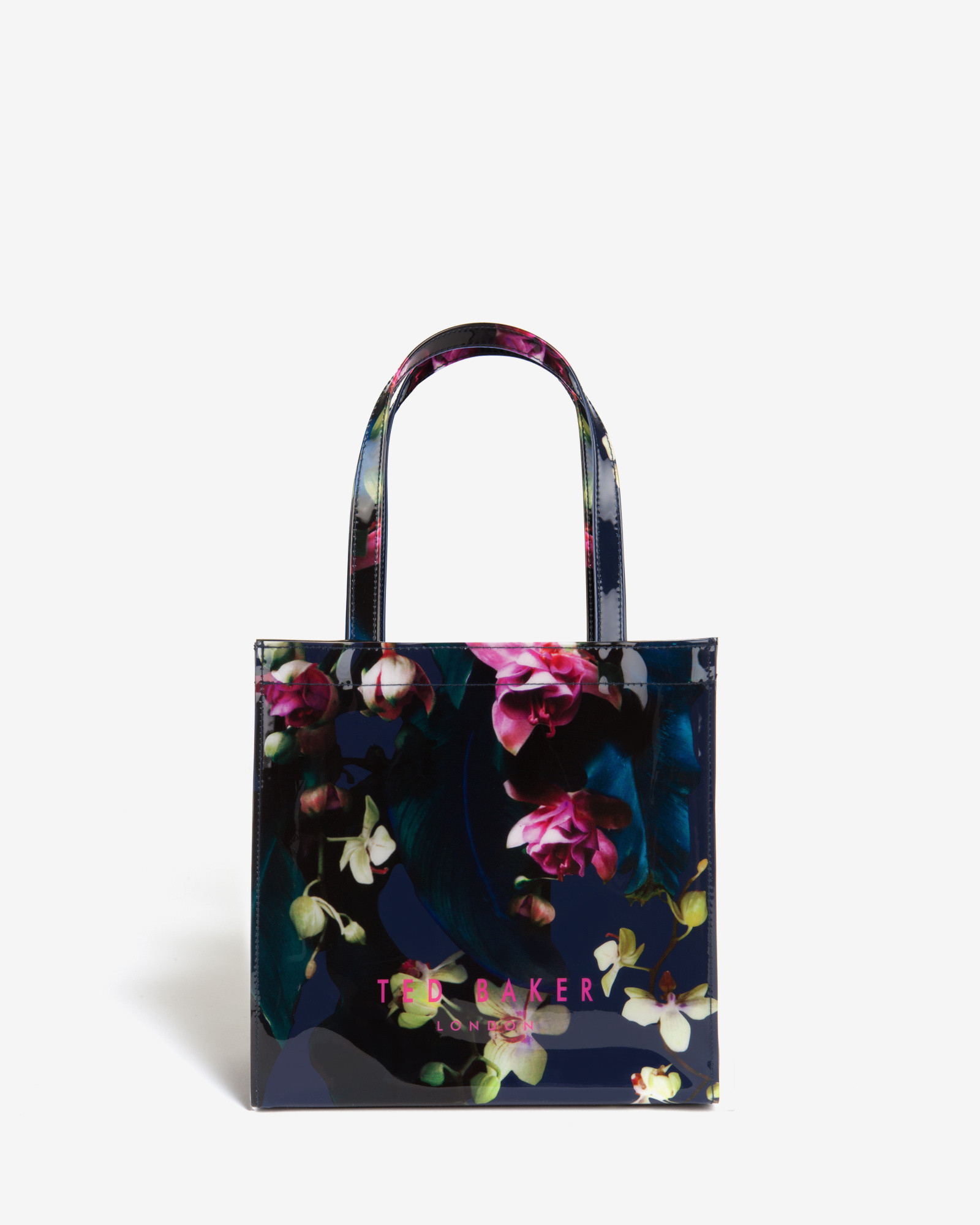 Ted Baker Small Fuchsia Floral Shopper Bag in Dark Blue (Blue) - Lyst