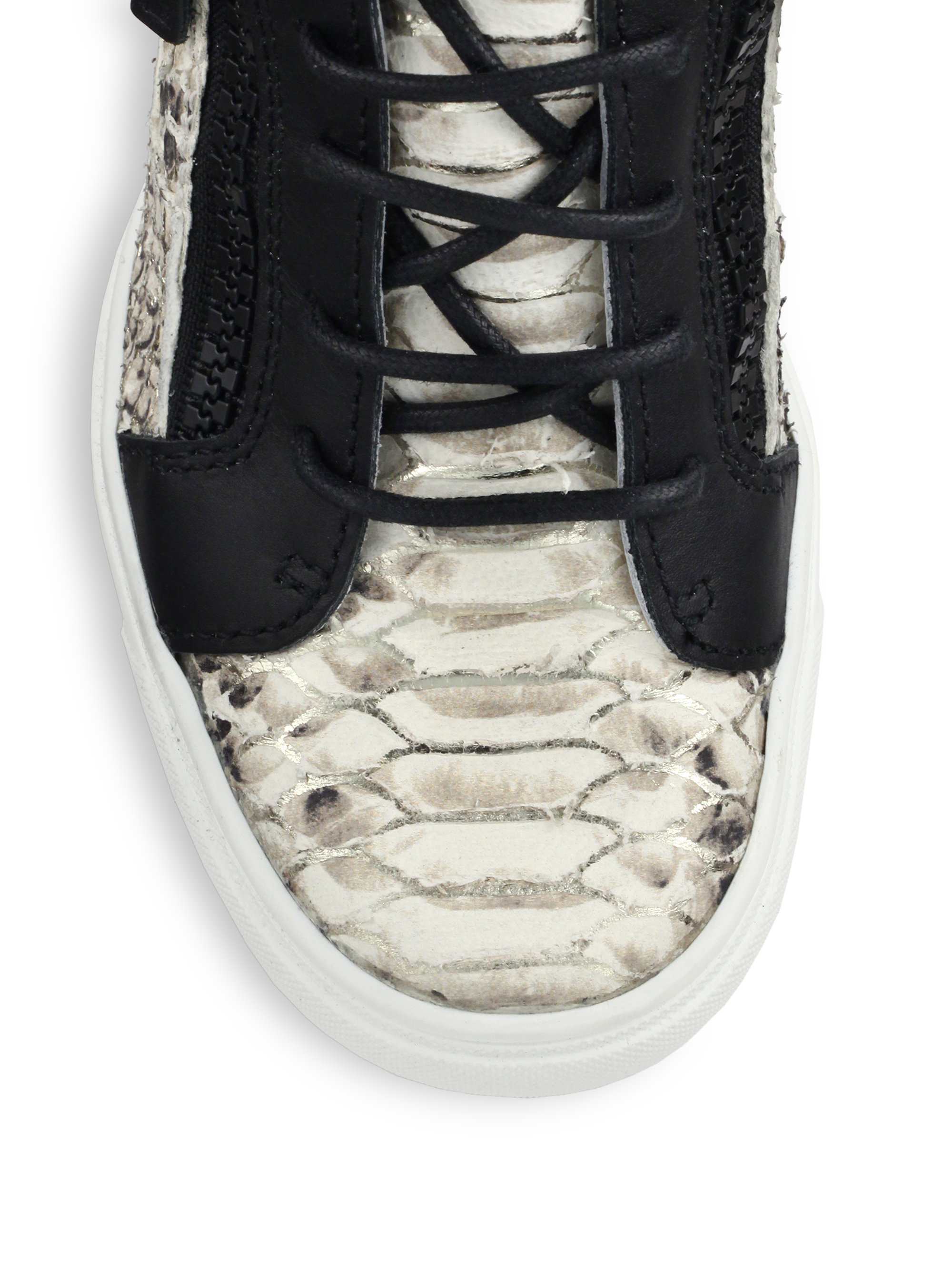 Giuseppe Python Leather Wedge Sneakers Python-Black (Black) - Lyst