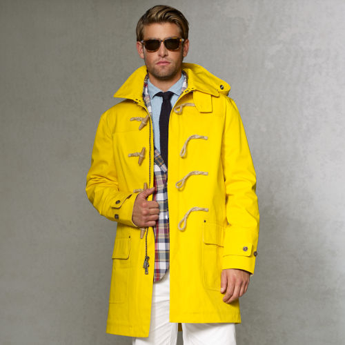 yellow toggle coat