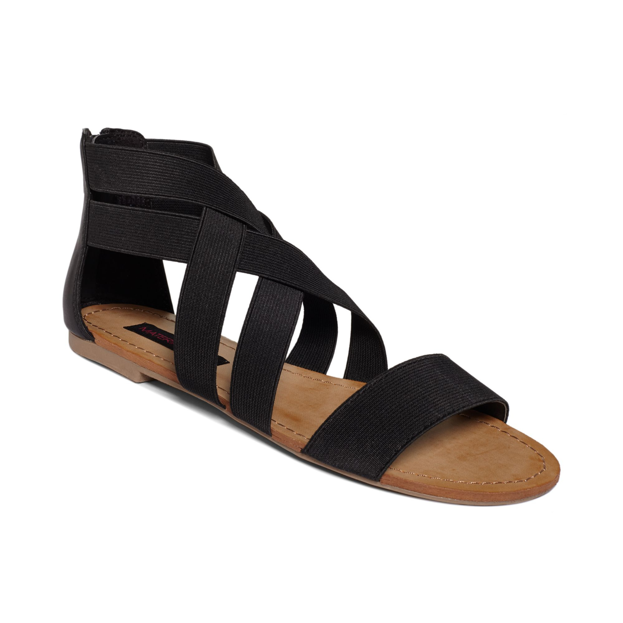 ladies black flat sandals