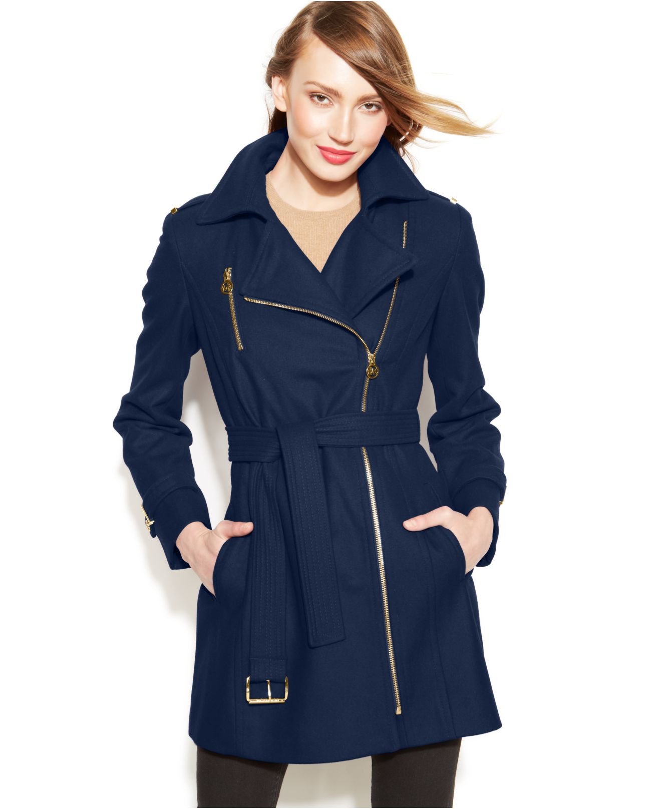 michael kors belted walker coat