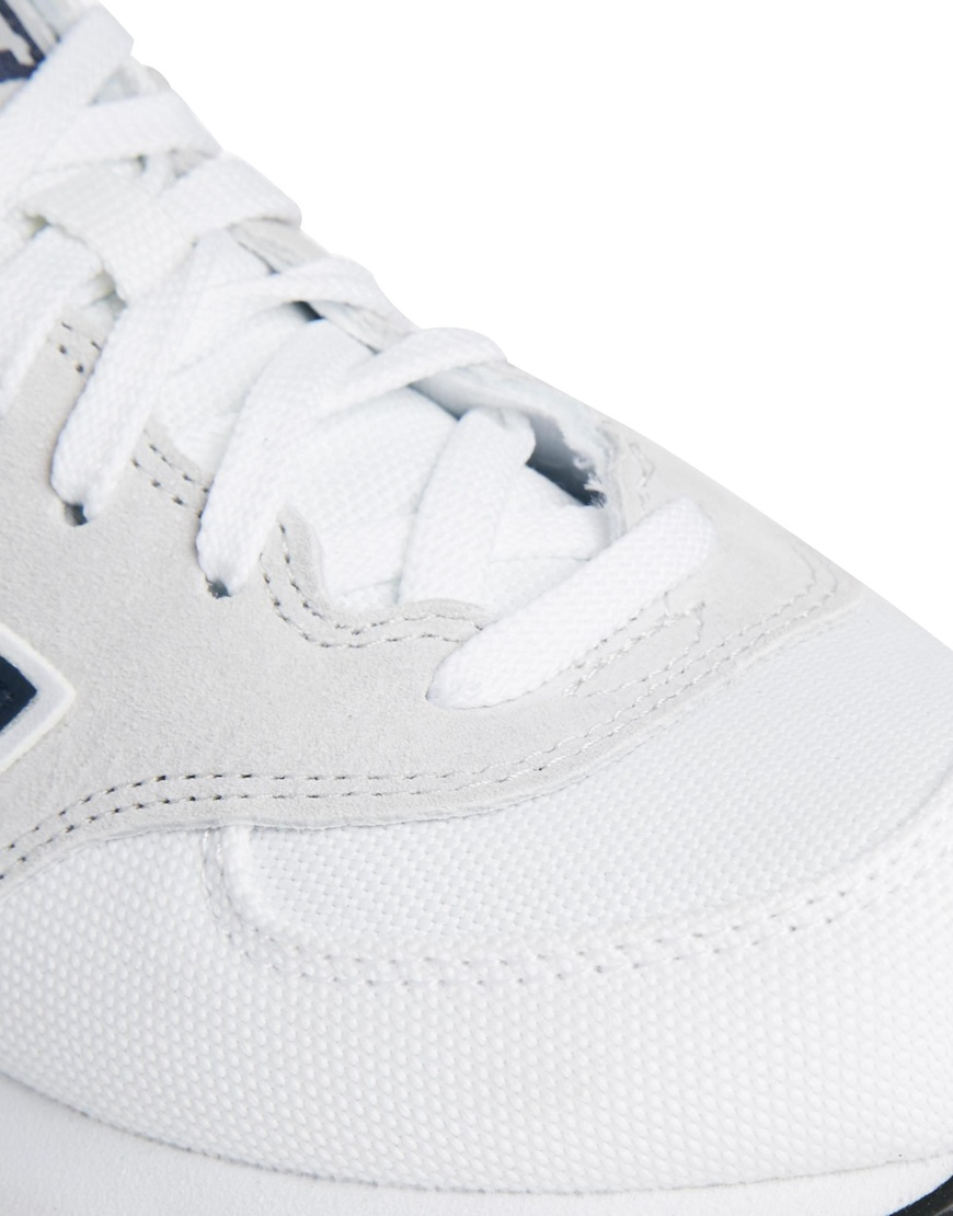 new balance white suede and canvas 574 trainers