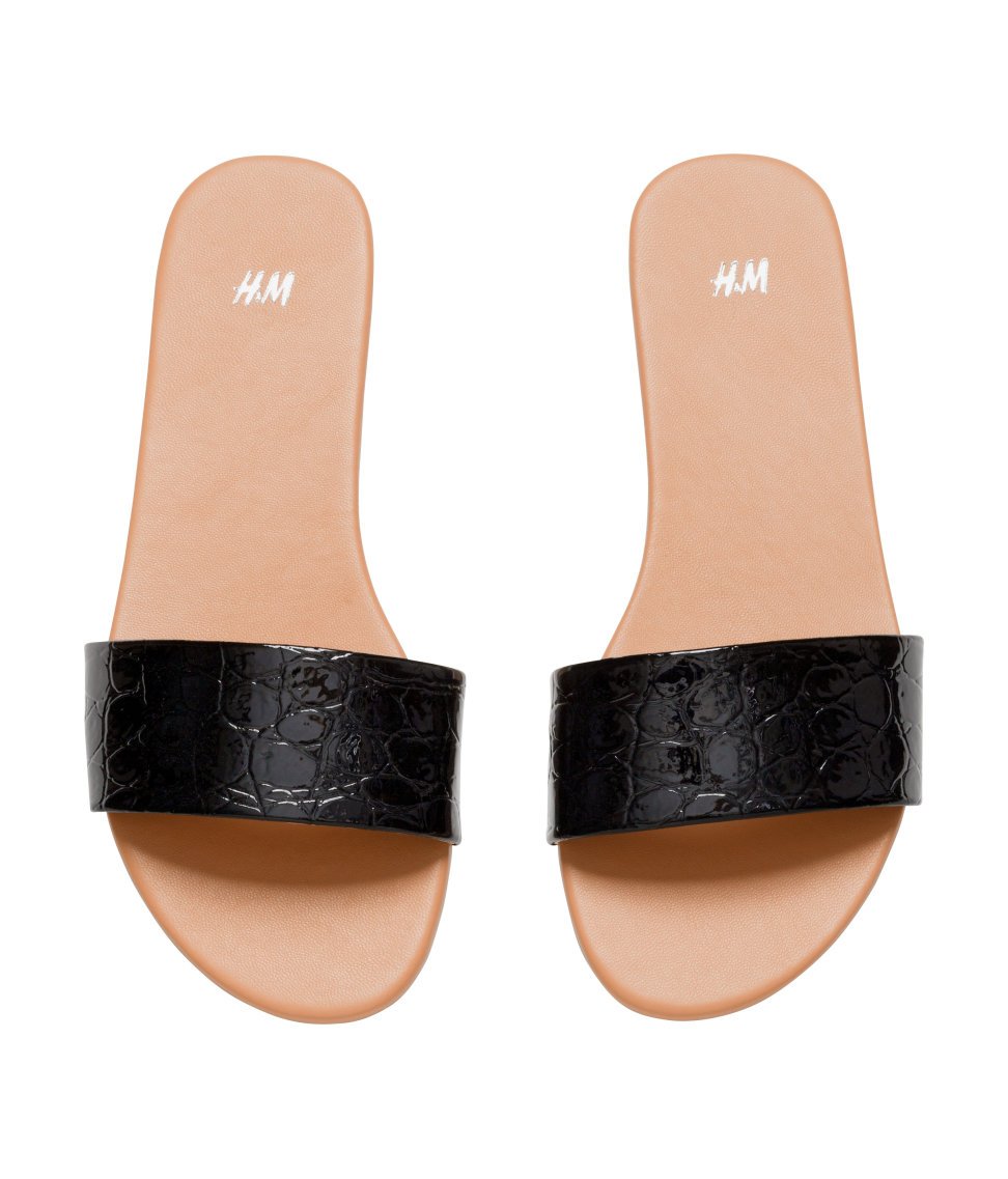 slip on sandals black