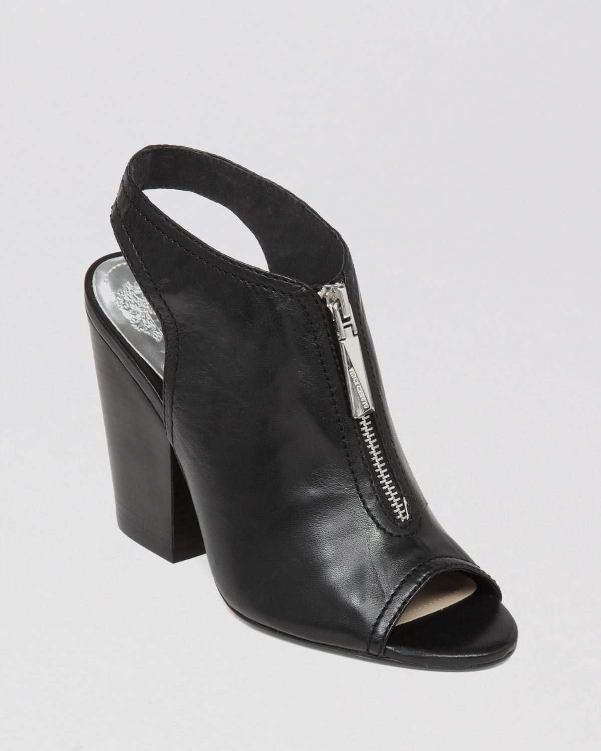 open toe sling back booties