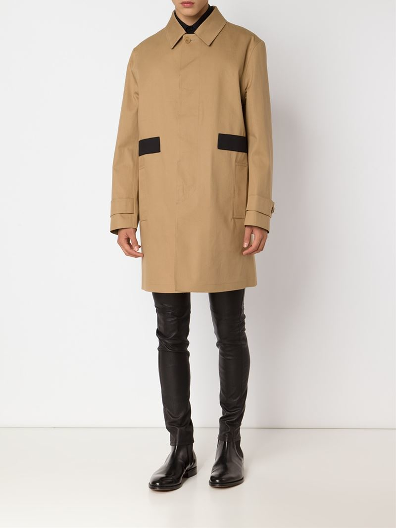 Givenchy Striped Applique Trench Coat in Brown for Men Lyst